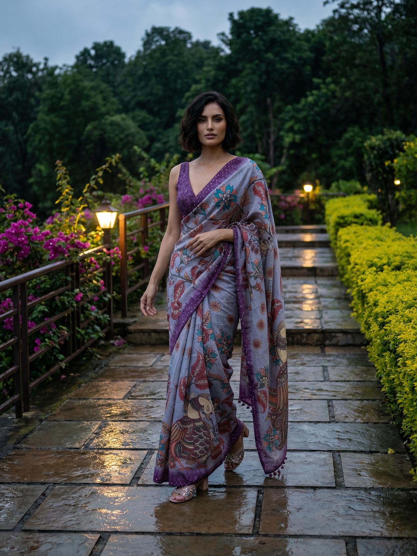Peacock Purple Saree