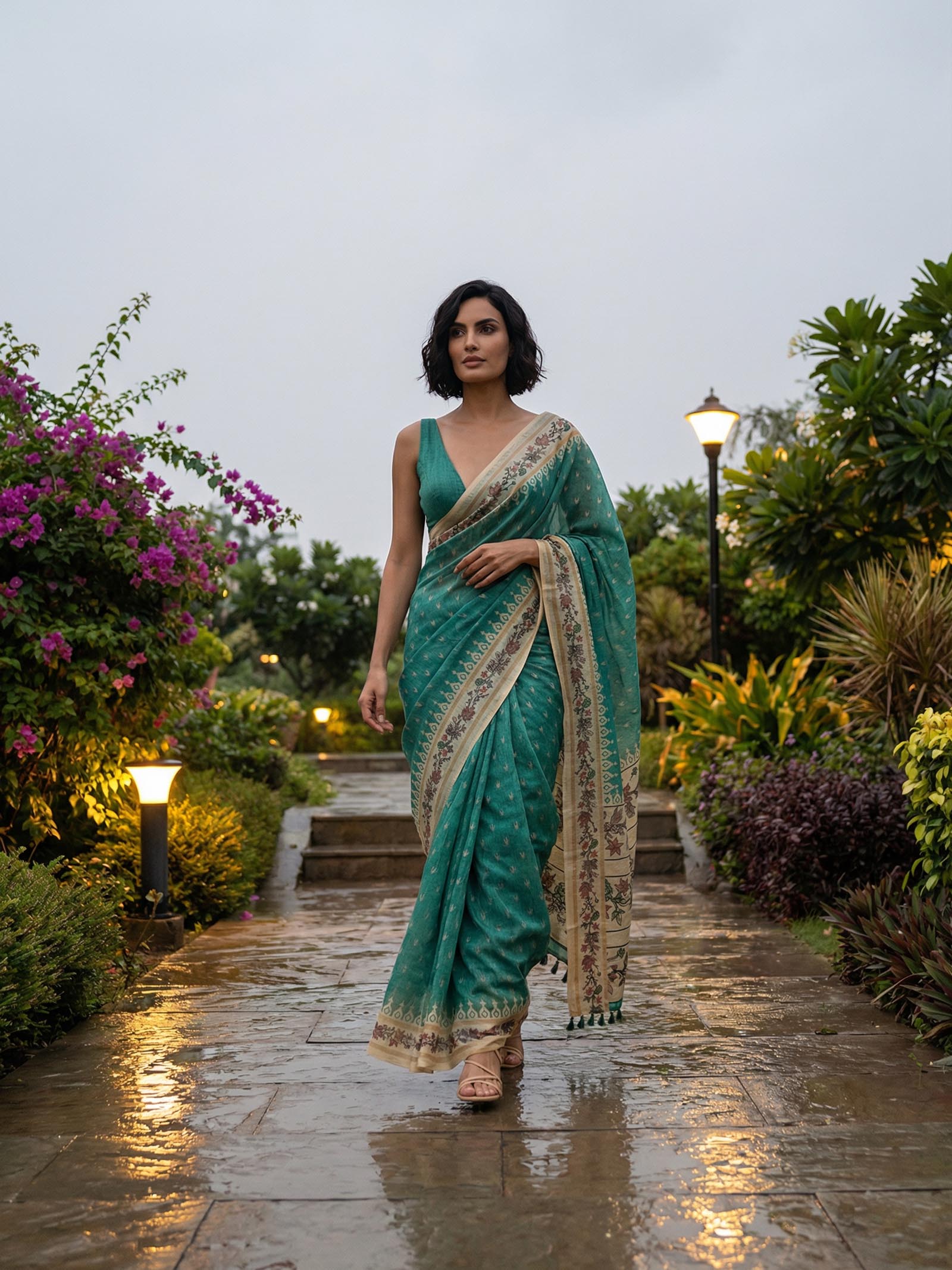 Ananya Green Saree