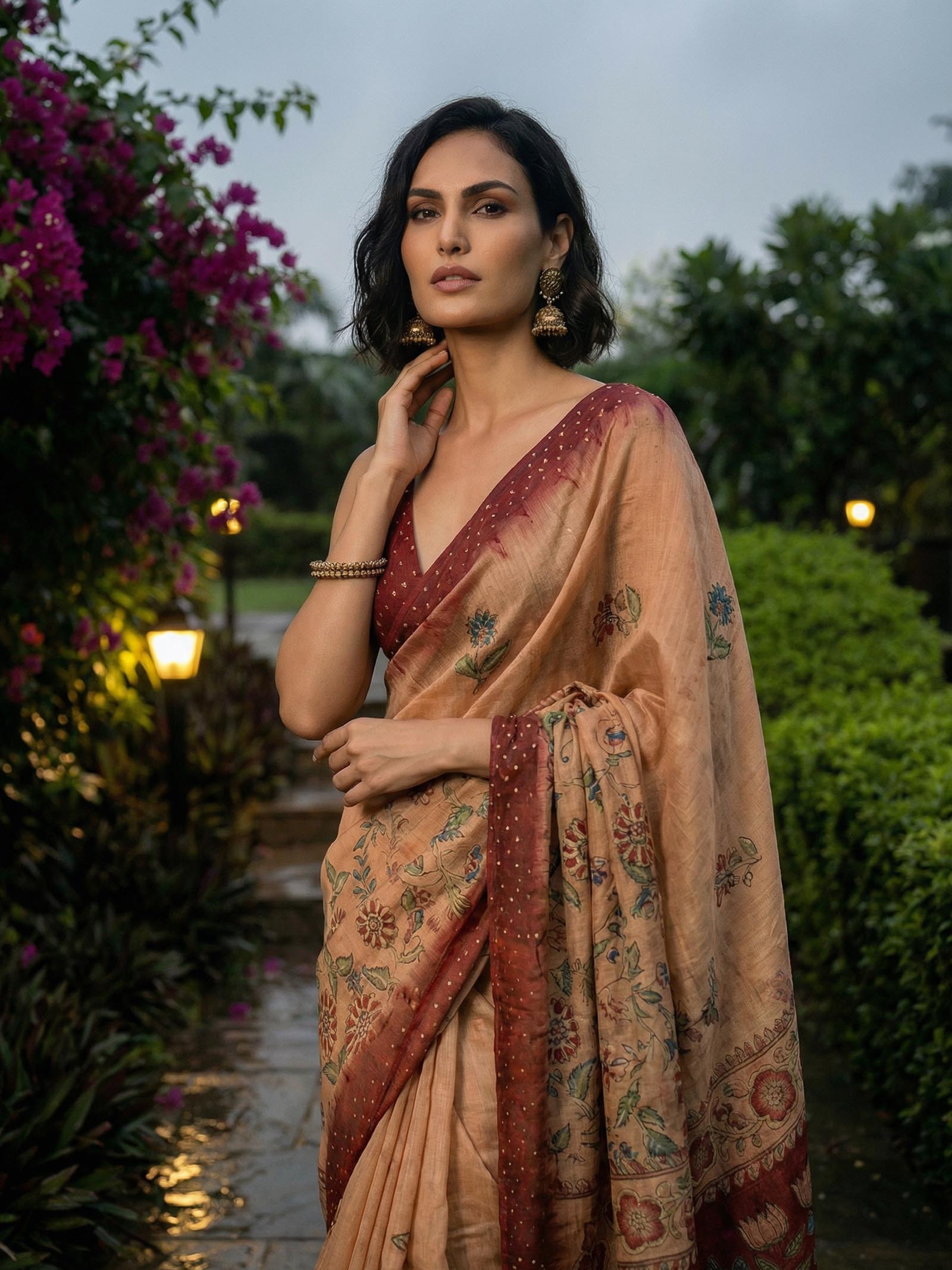 Peacock Maroon Saree
