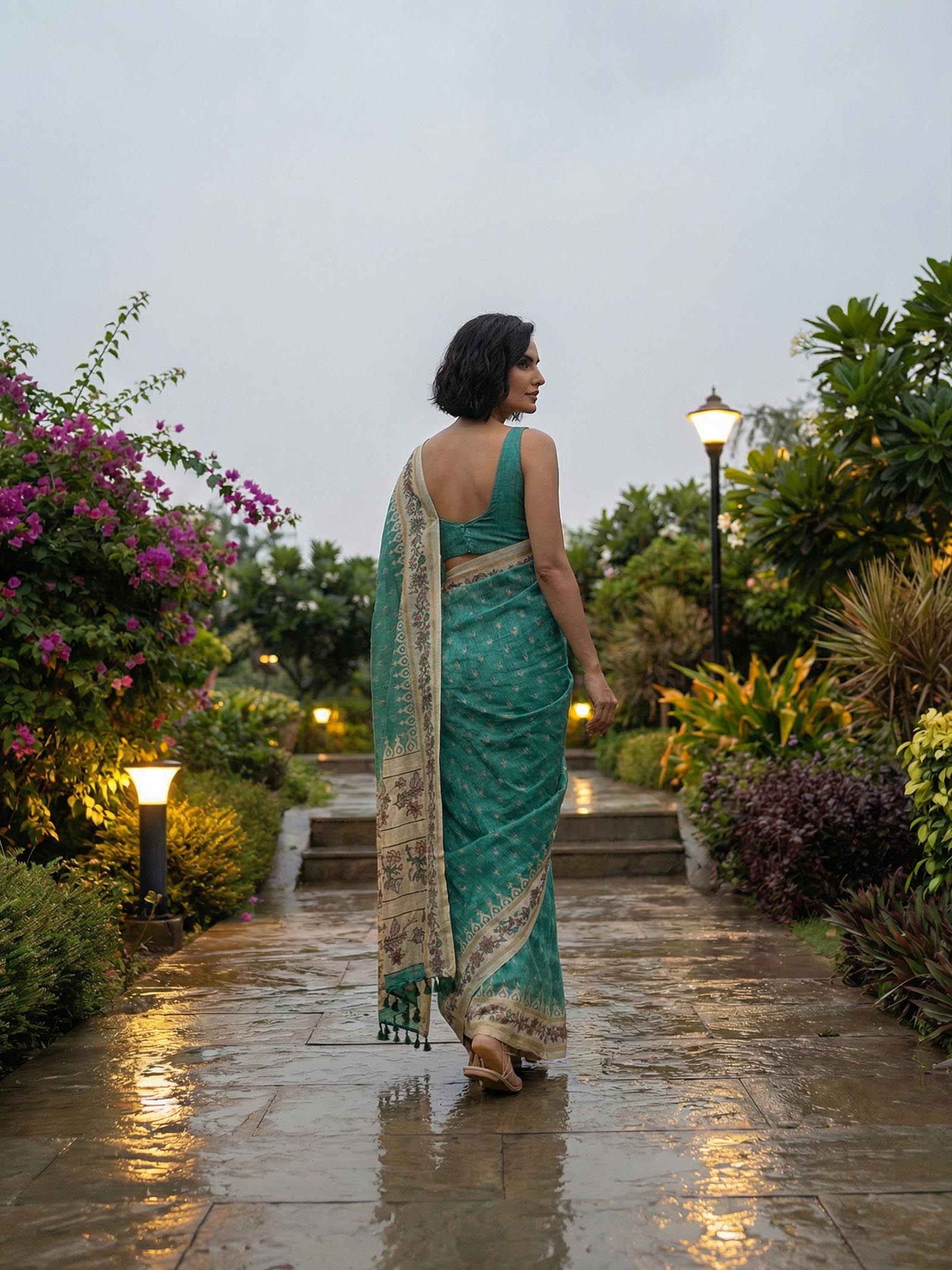 Ananya Green Saree