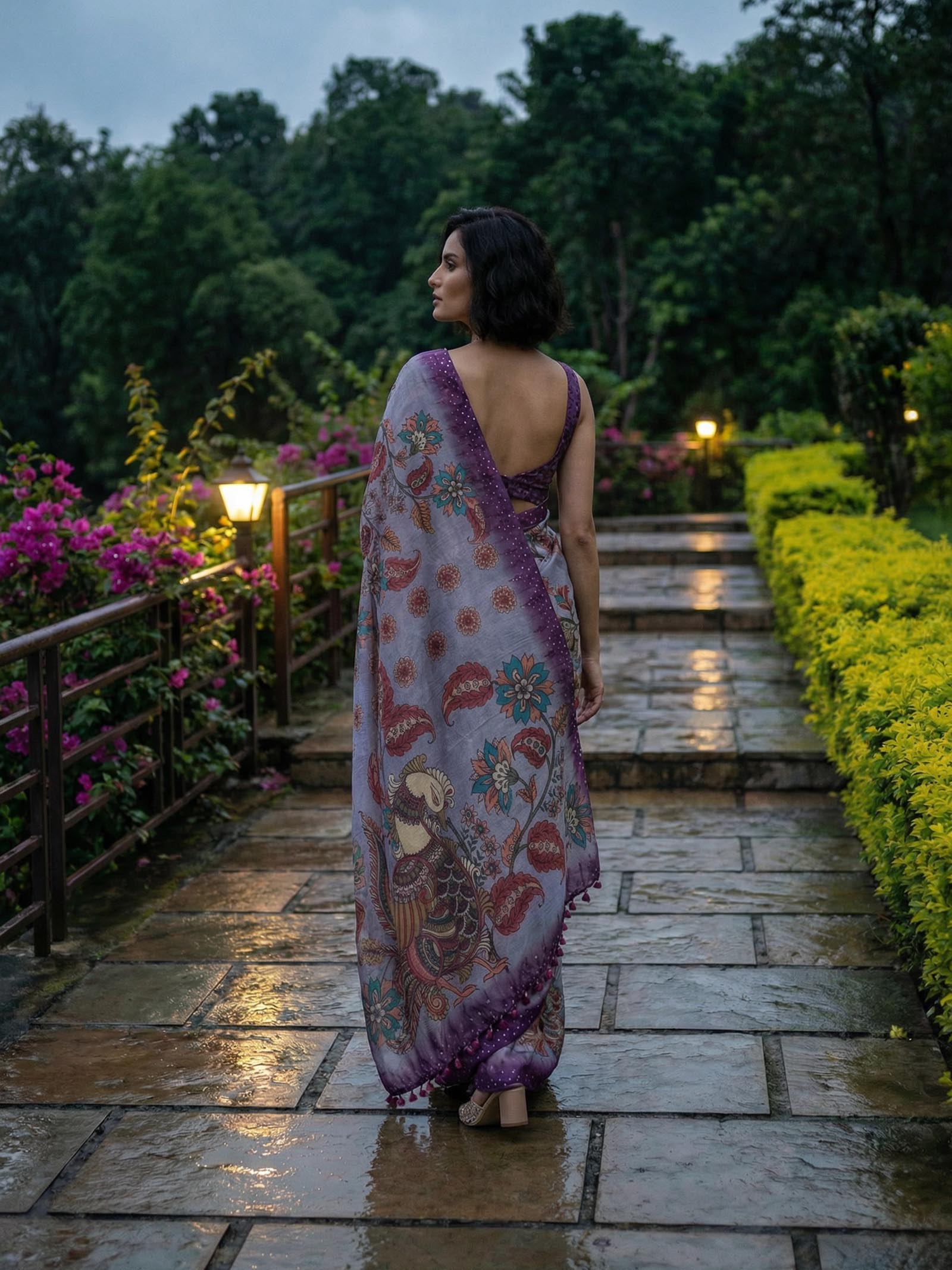 Peacock Purple Saree