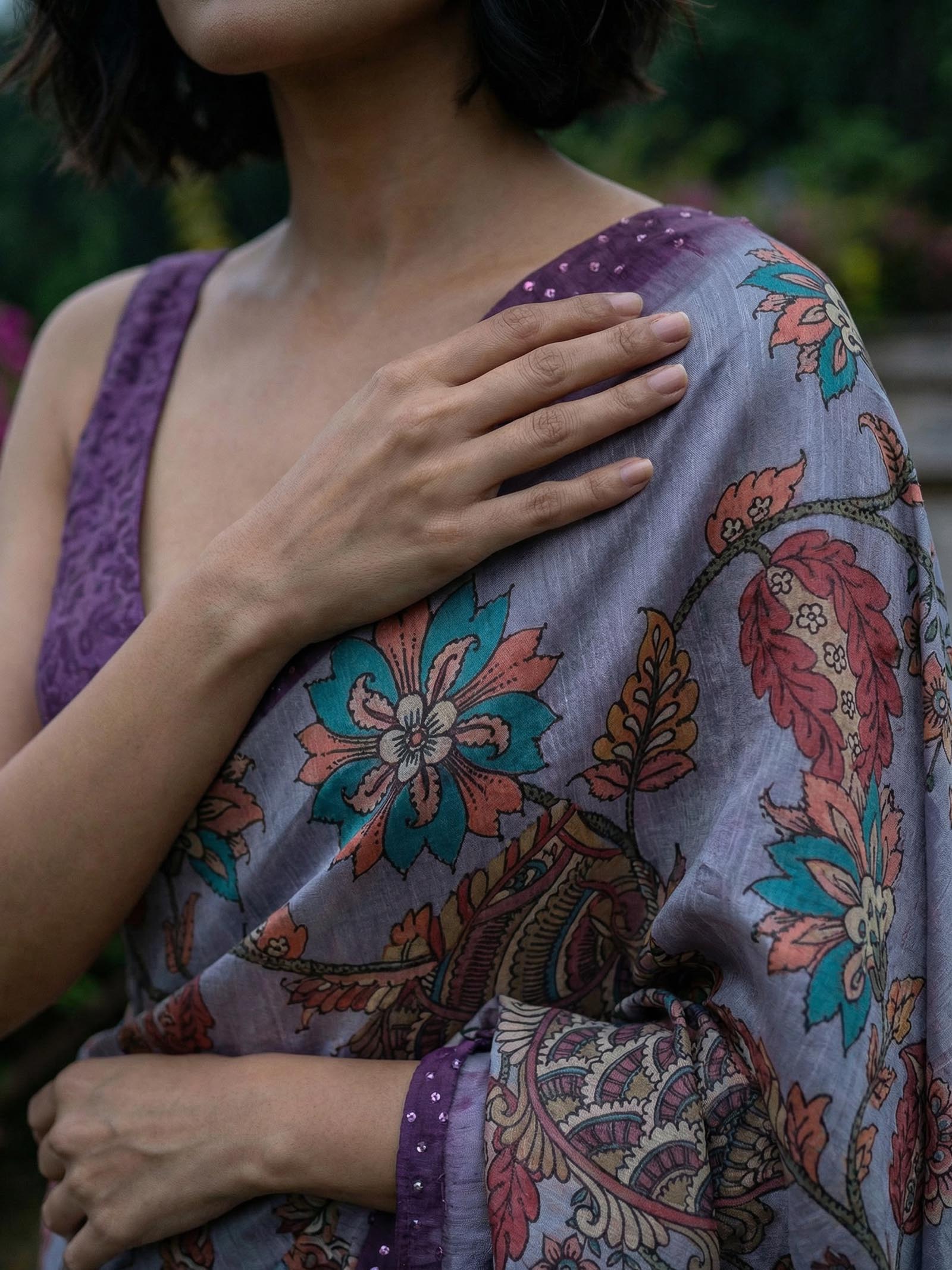 Peacock Purple Saree