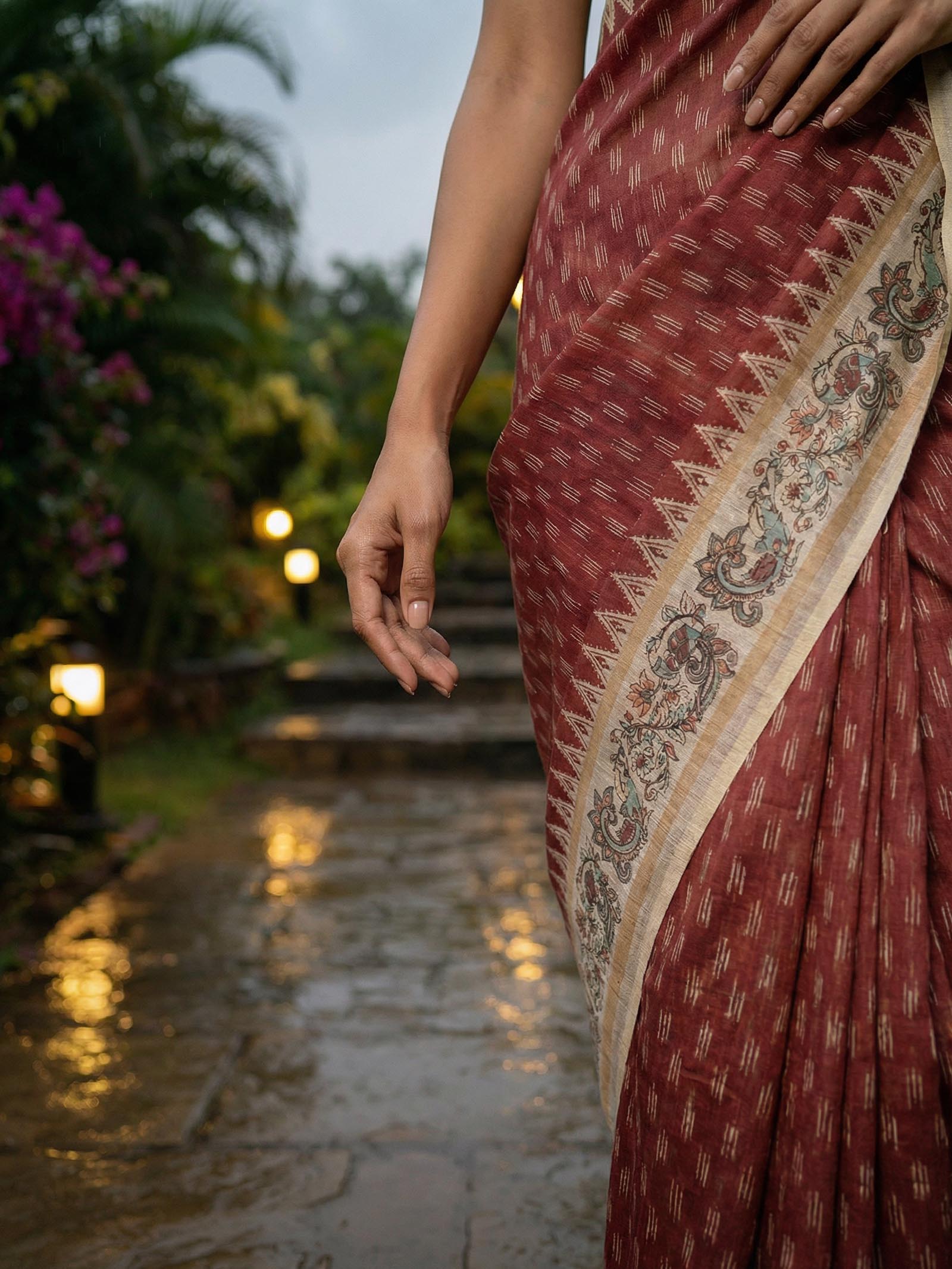Deep Rust Saree