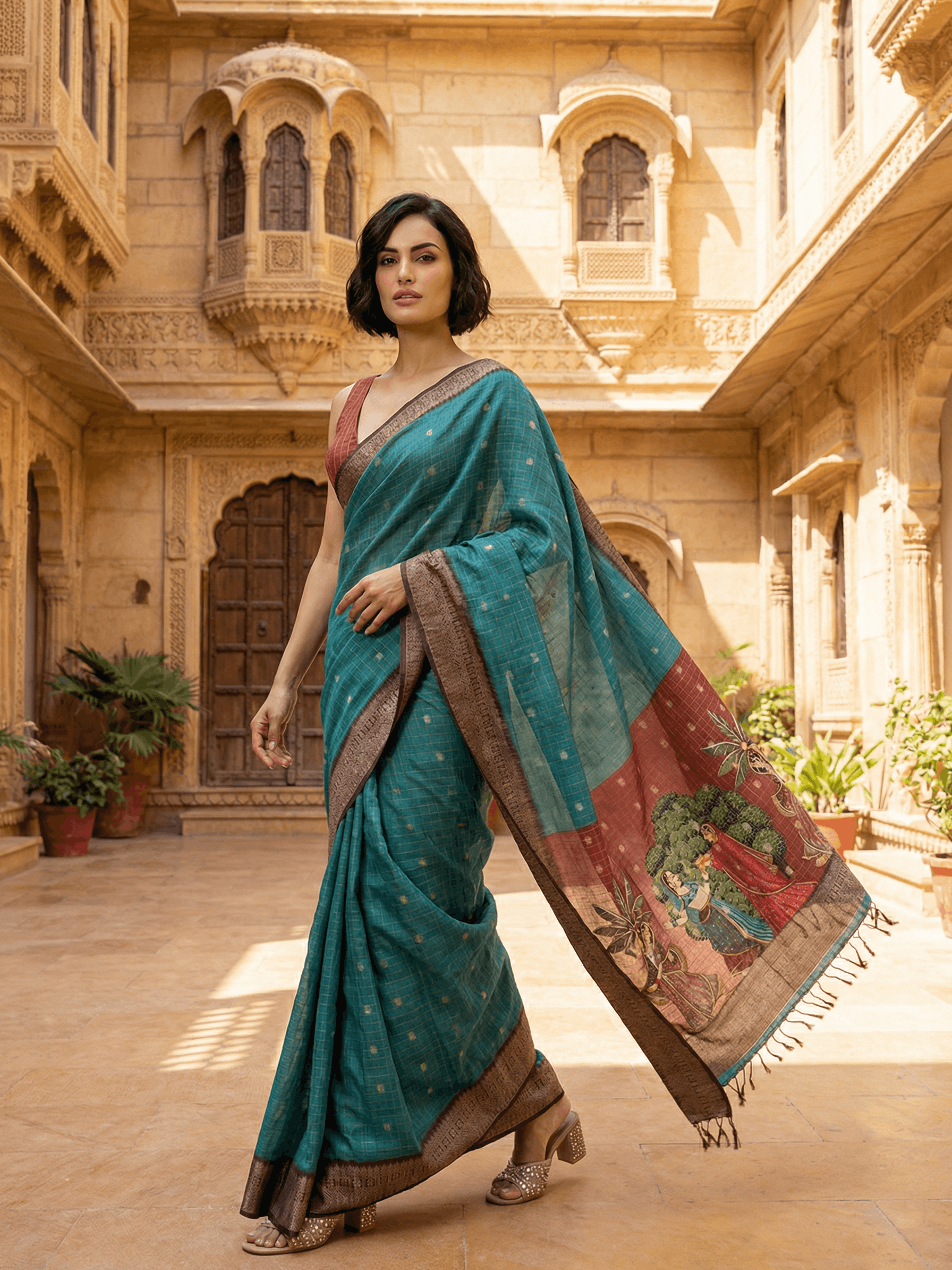 Zeel Blue Saree