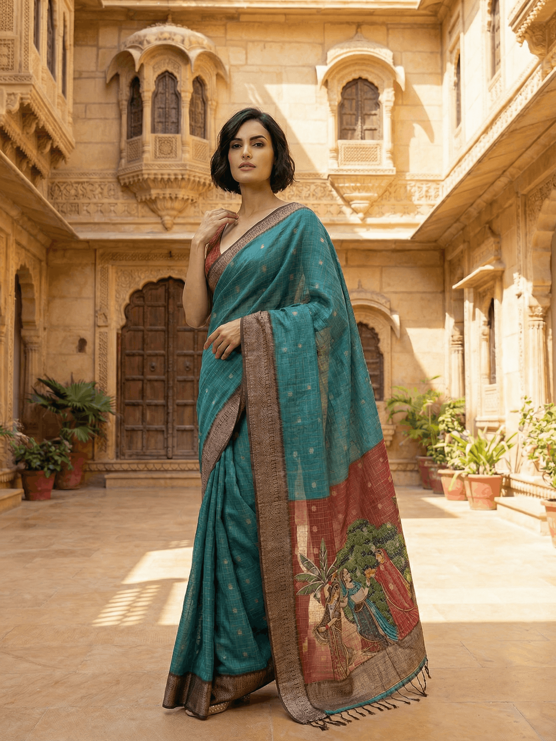 Zeel Blue Saree