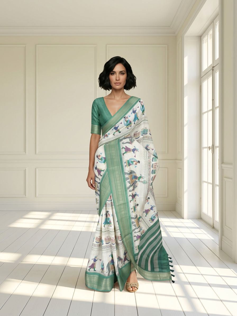 White Elegant Saree