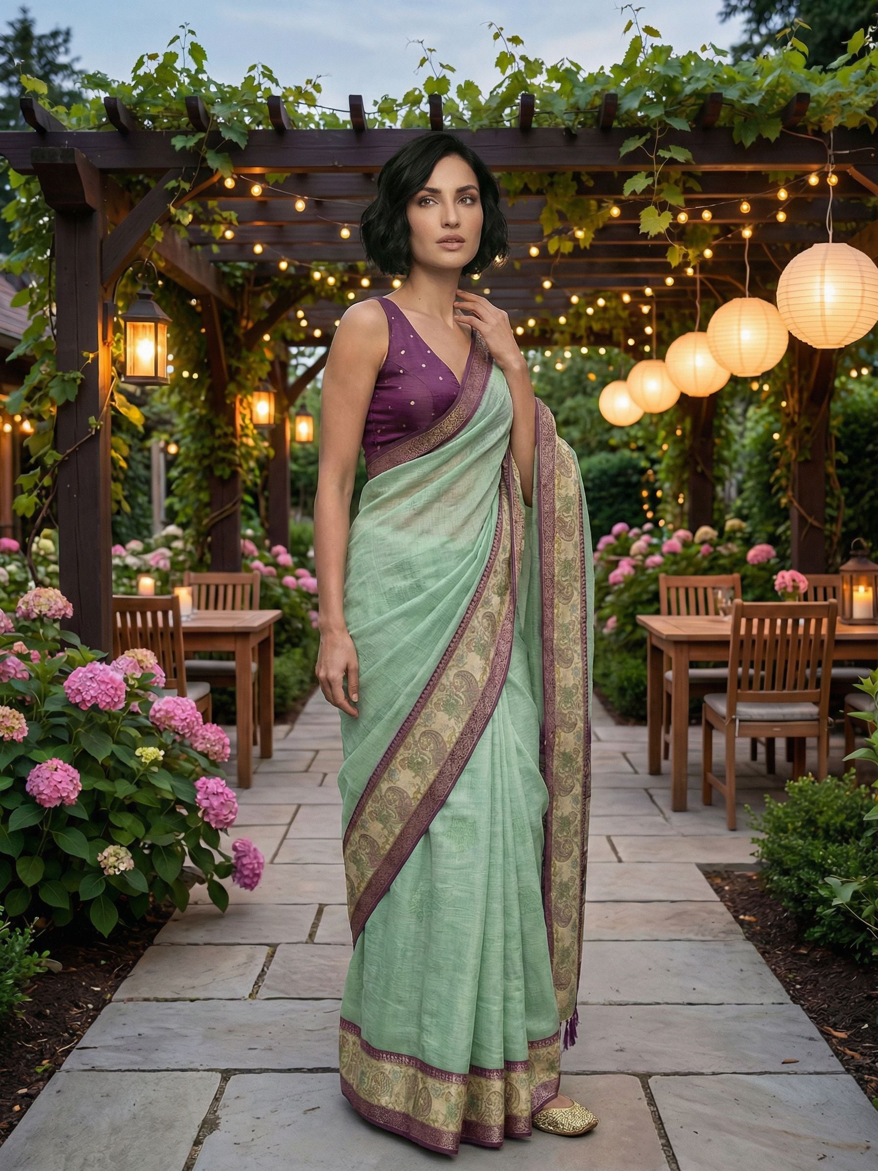 Mint Magic saree