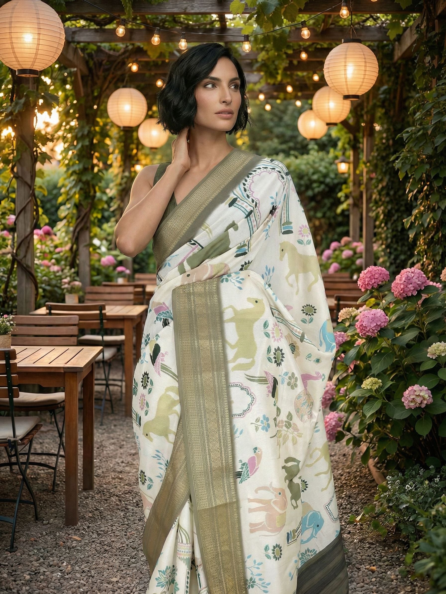 Pearl White Saree