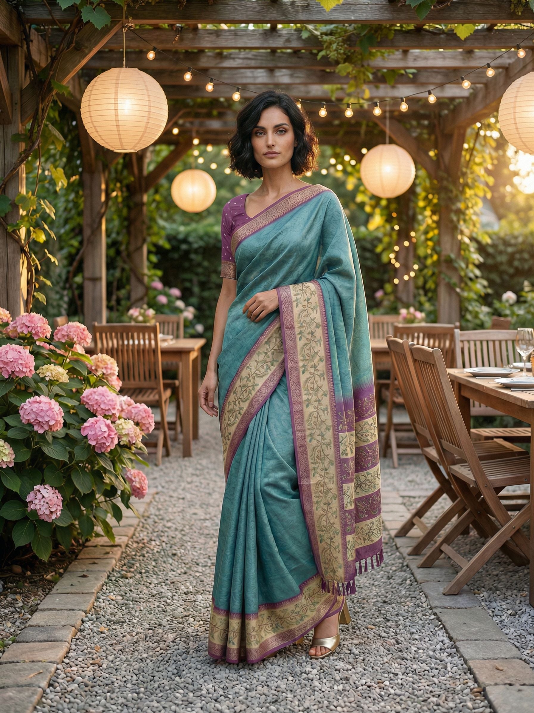 Teal Treasure saree