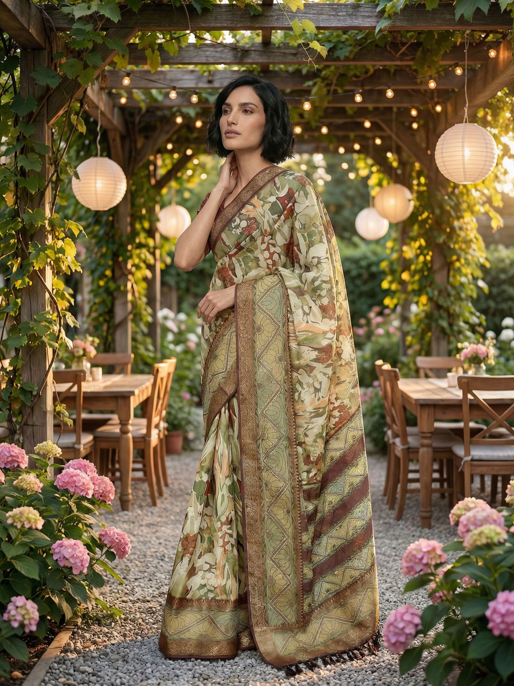Earth Leaf saree
