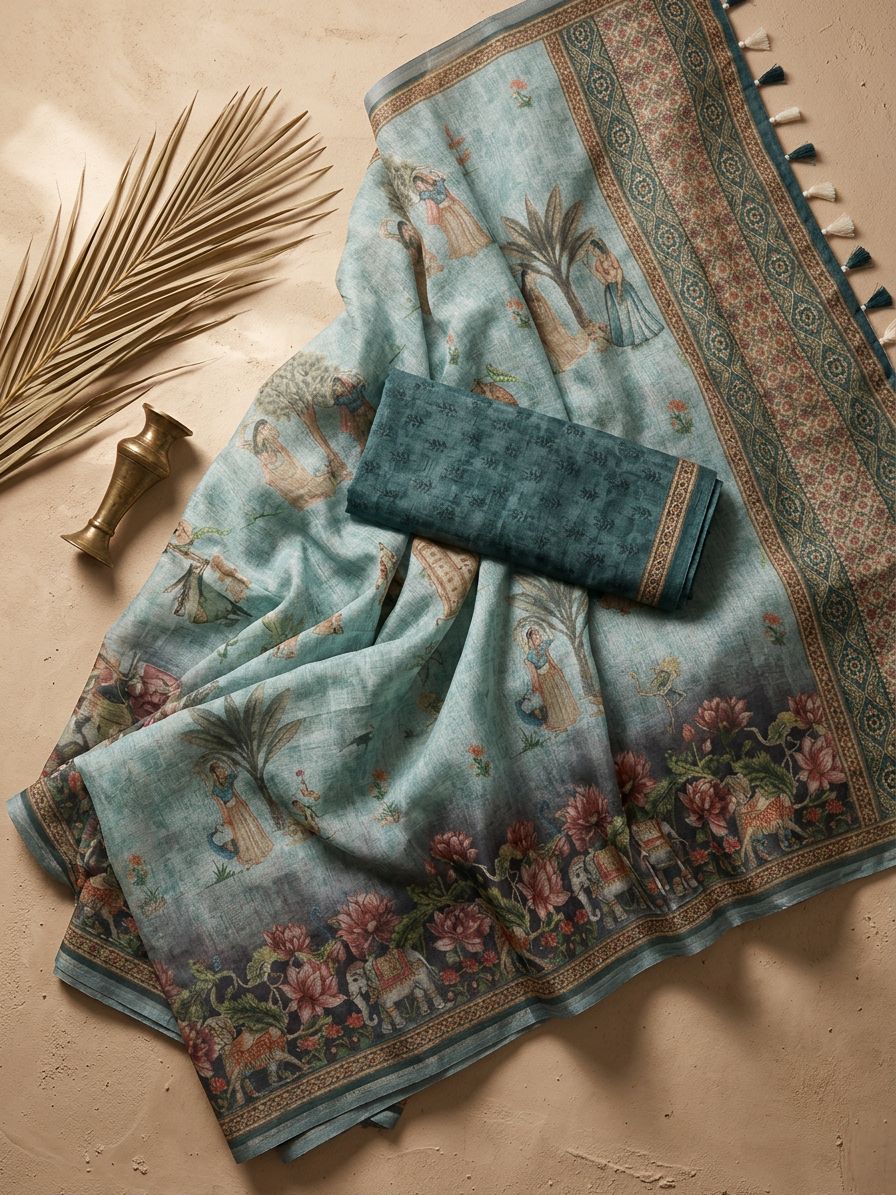 Breezy Blue Saree