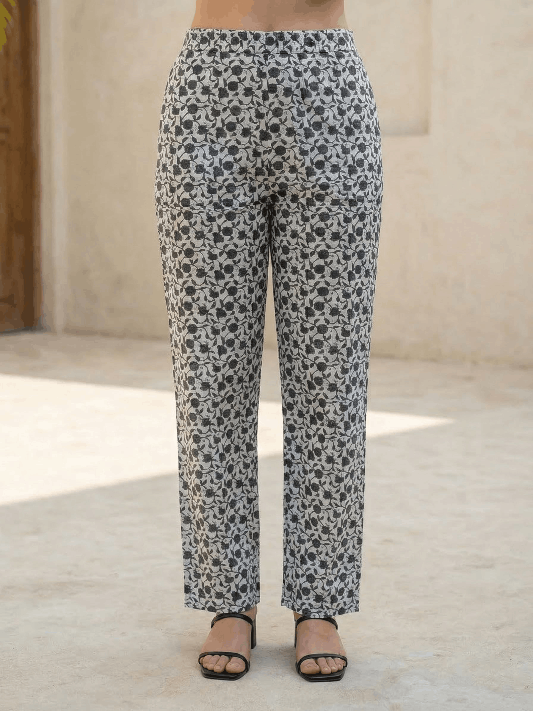 Women pink floral printed soft silk kurta co-ord set with trousers