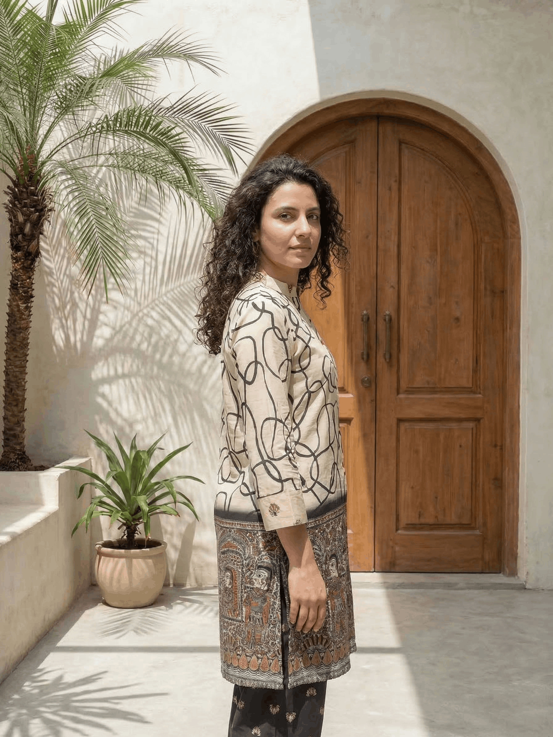 Women pink floral printed soft silk kurta co-ord set with trousers