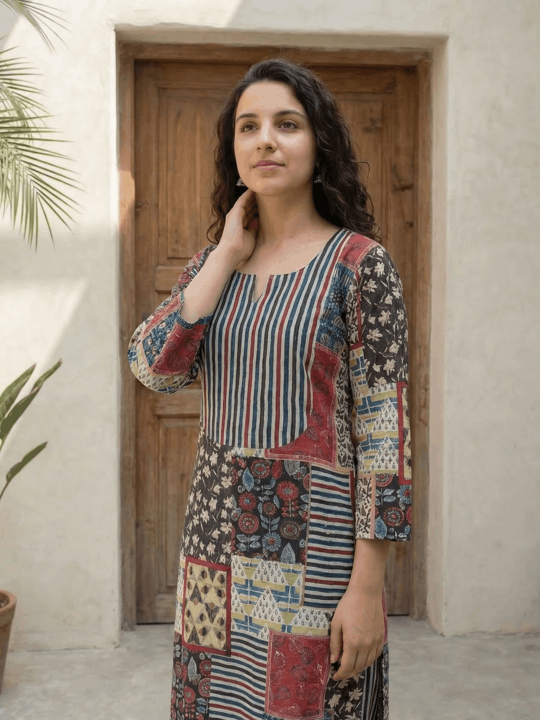 Women pink floral printed soft silk kurta co-ord set with trousers