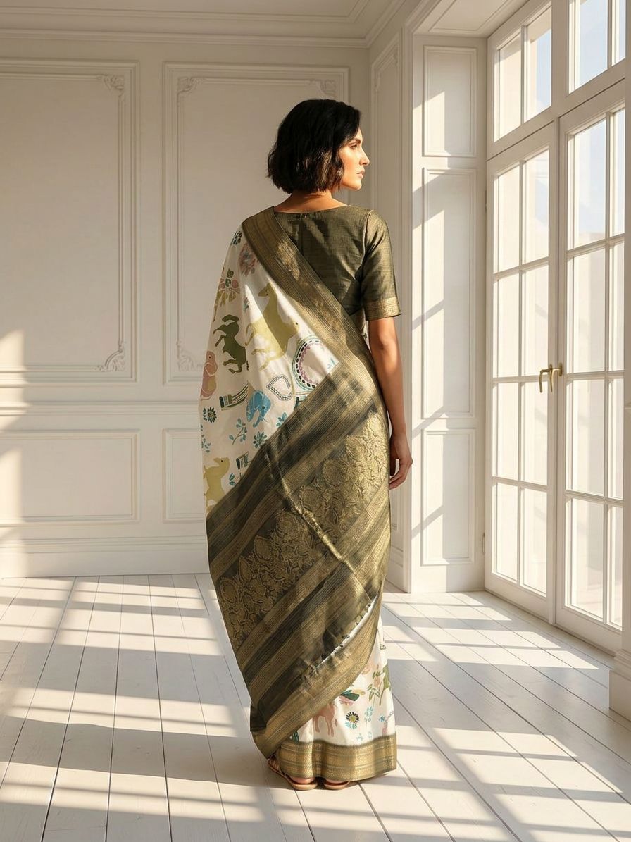 Pearl White Saree