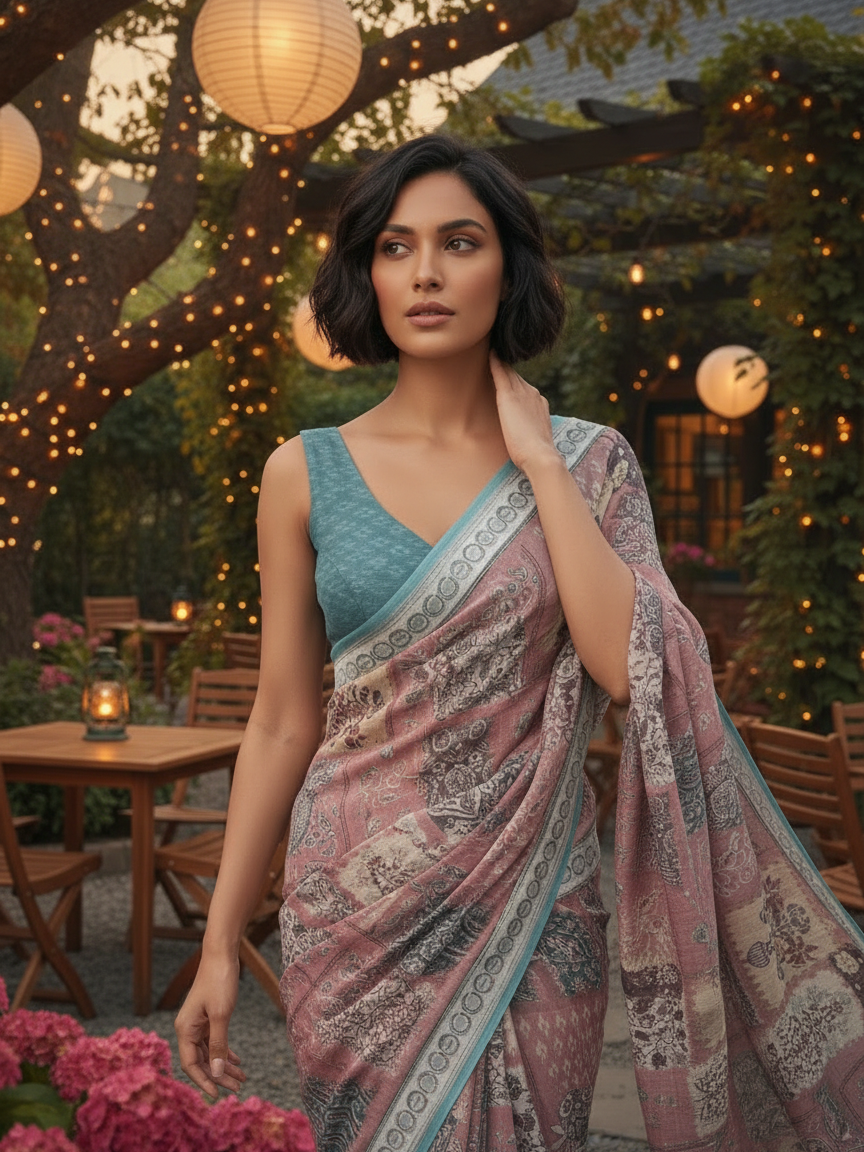Tara Pink Saree
