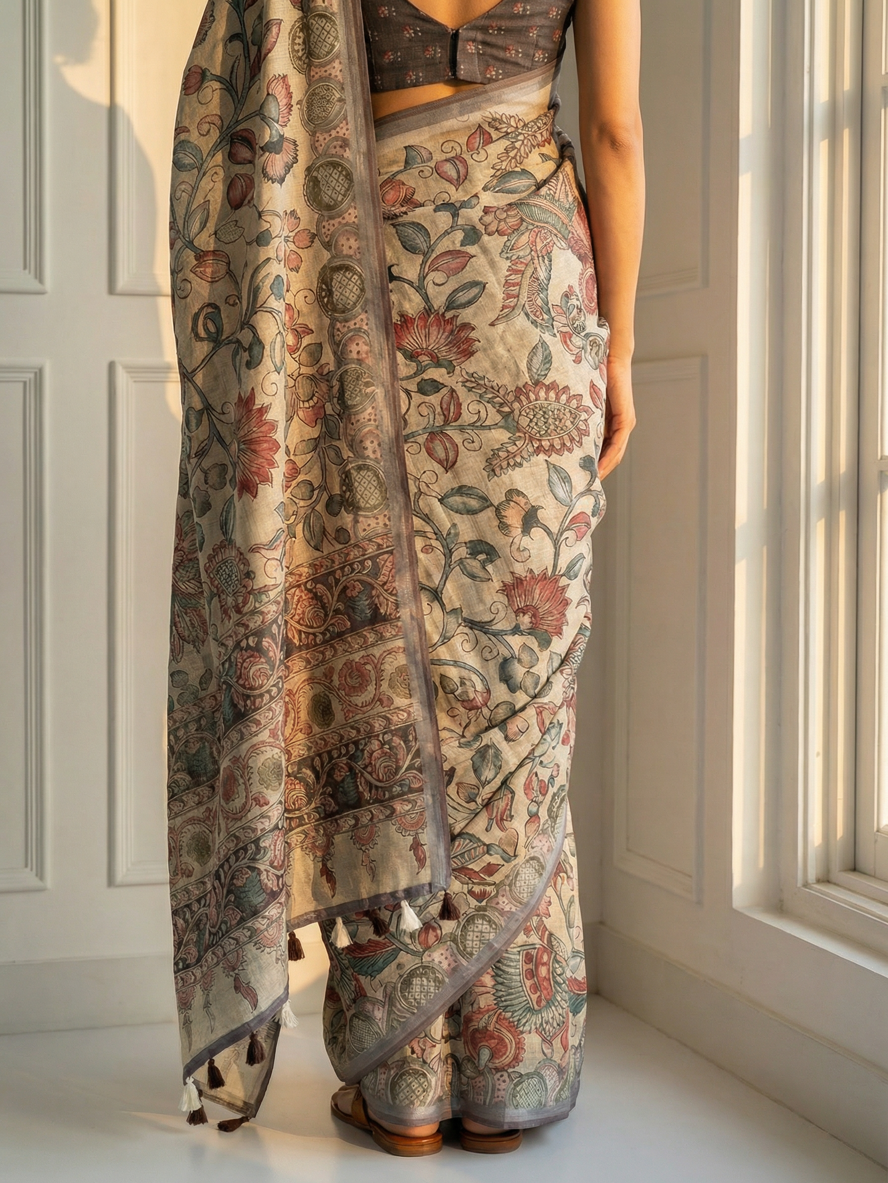 Kalamkari Floral Saree