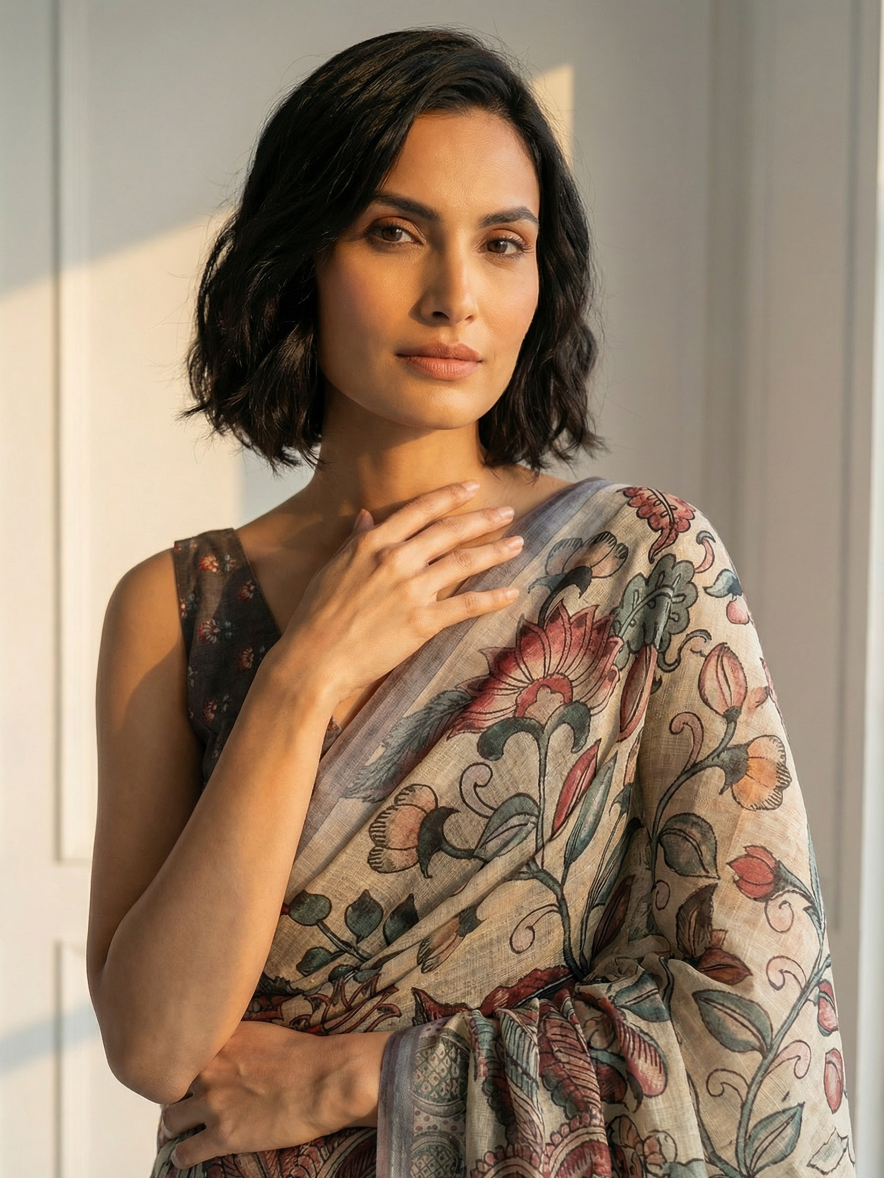 Kalamkari Floral Saree