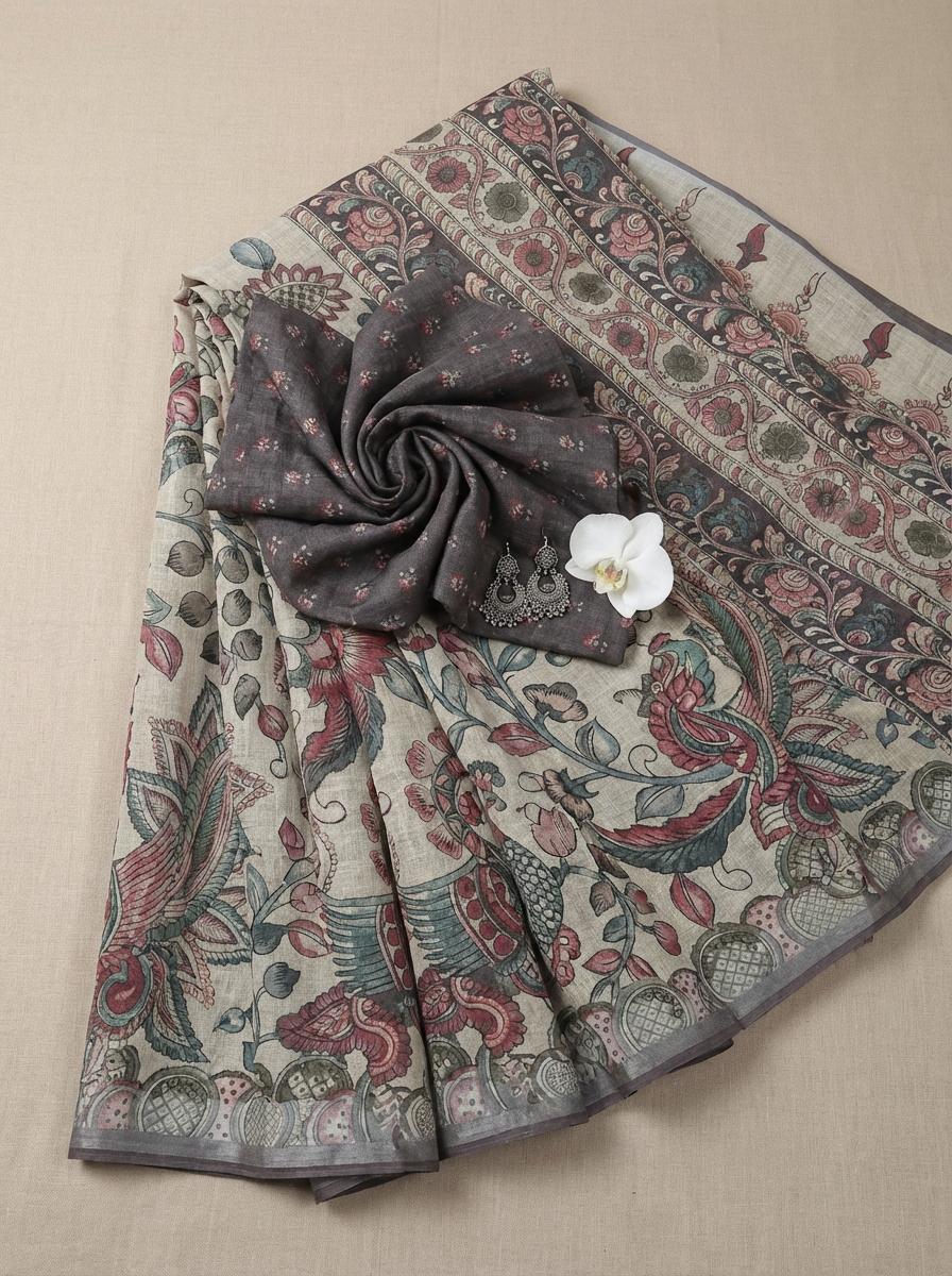 Kalamkari Floral Saree