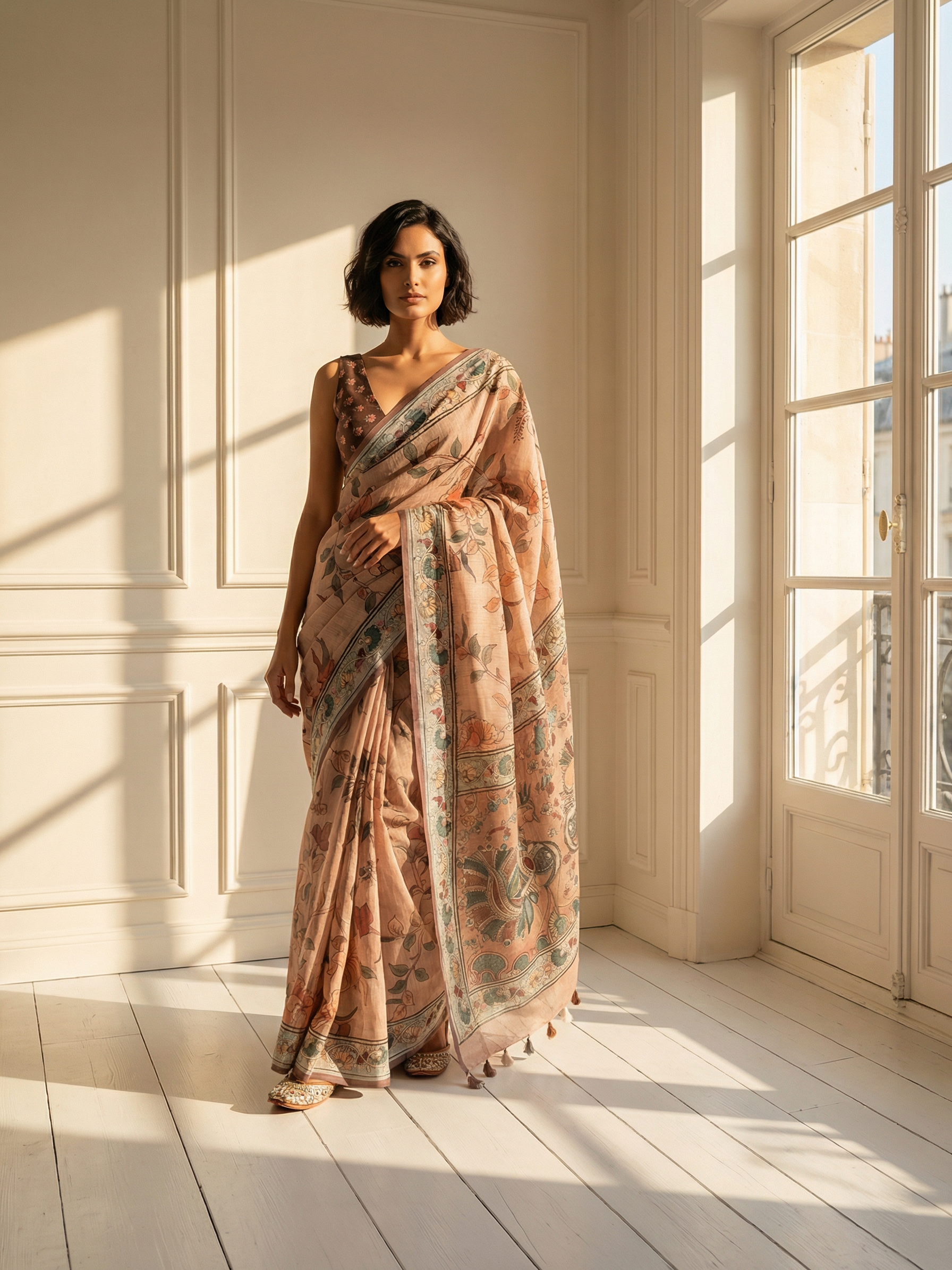 Peacock Pearl Saree