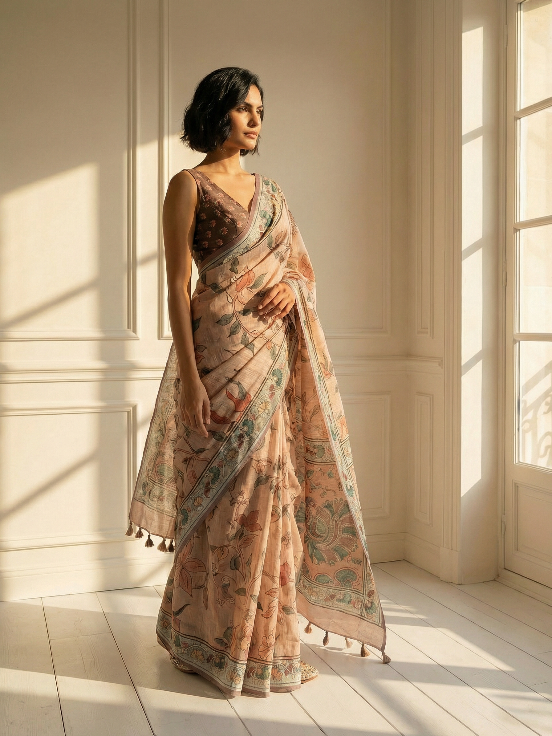 Peacock Pearl Saree
