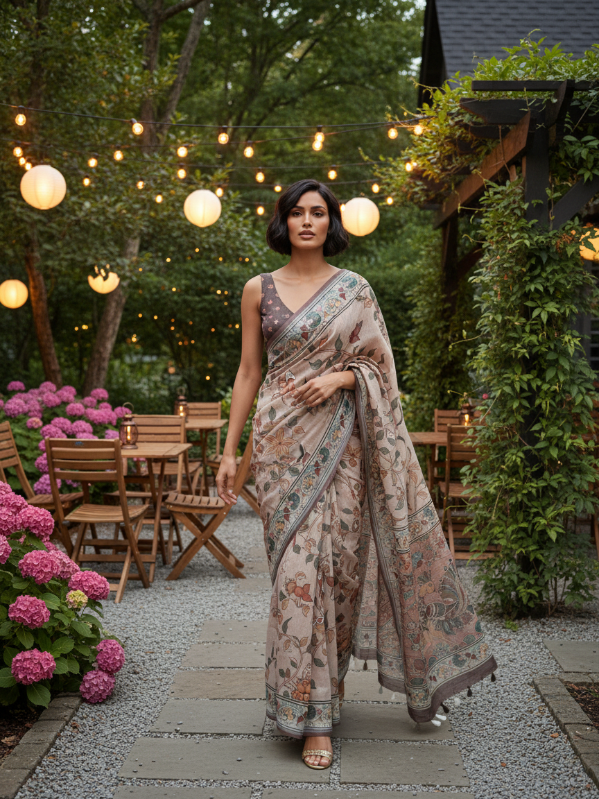 Peacock Pearl Saree