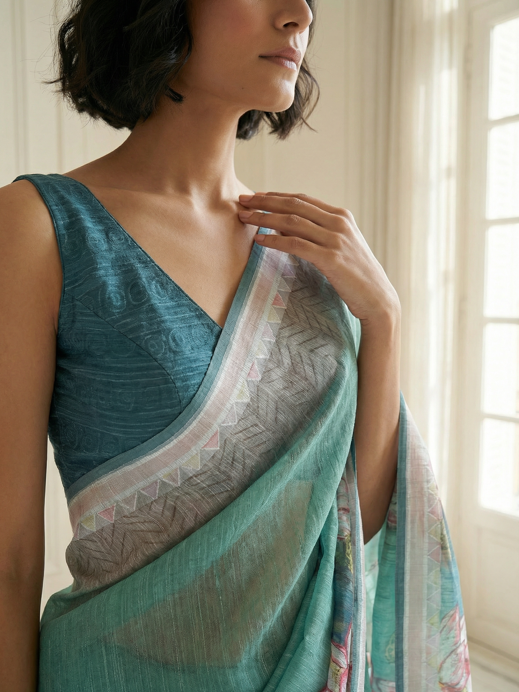Lotus Green Saree
