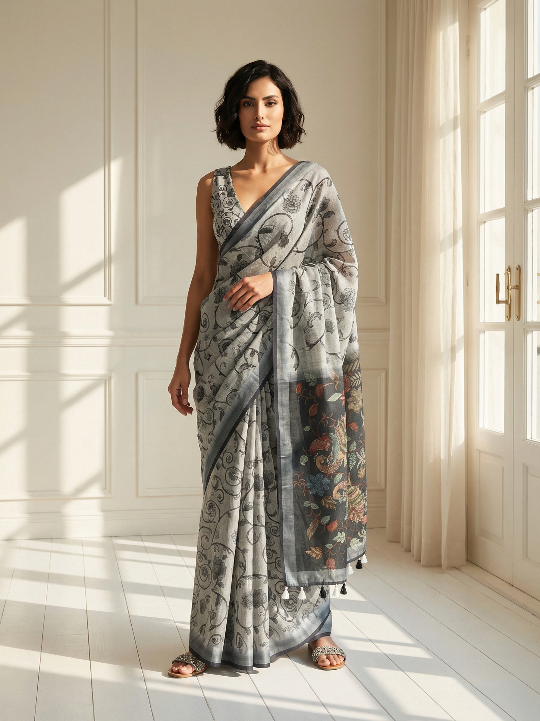 Raina Grey Saree