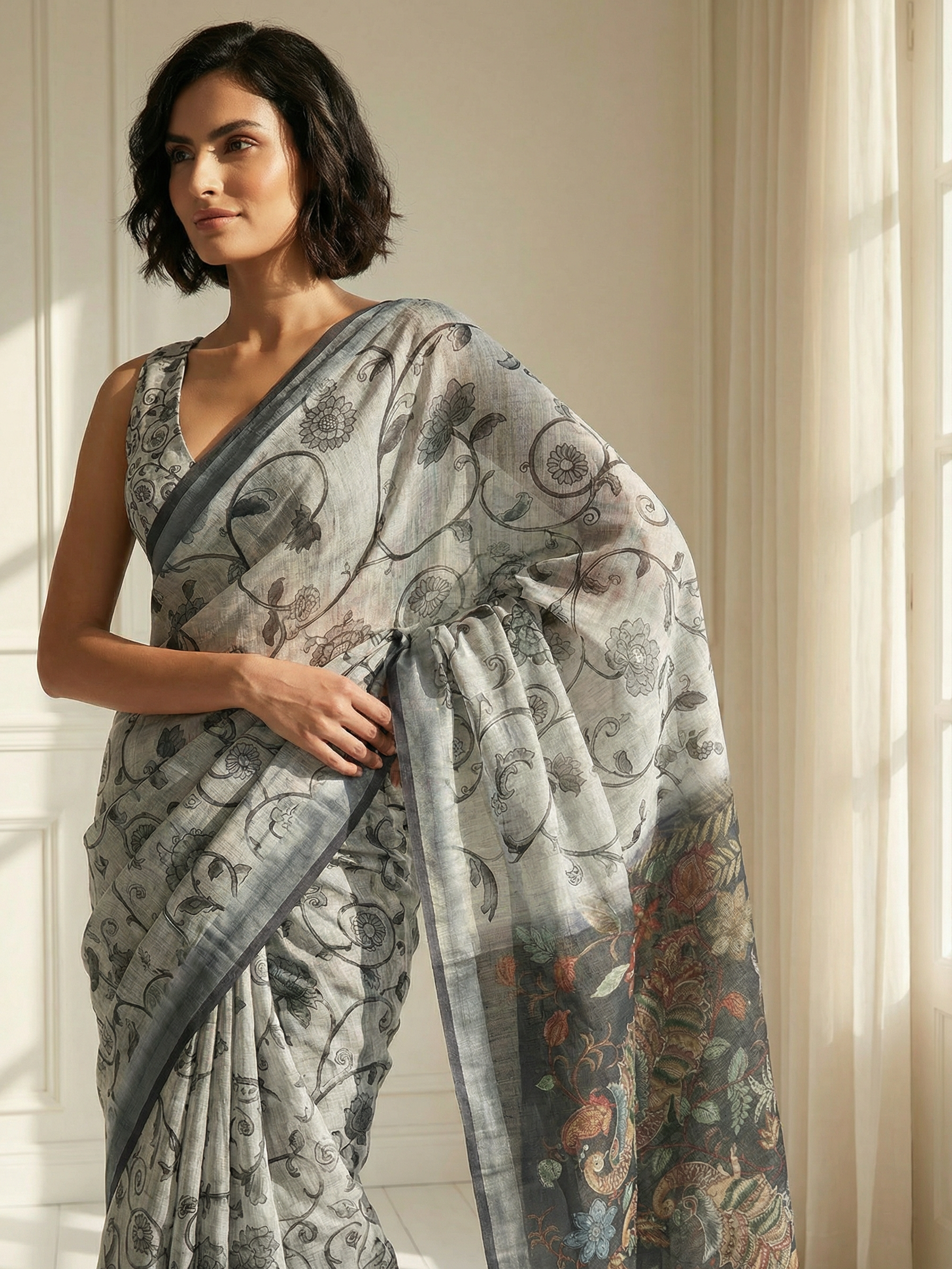 Raina Grey Saree
