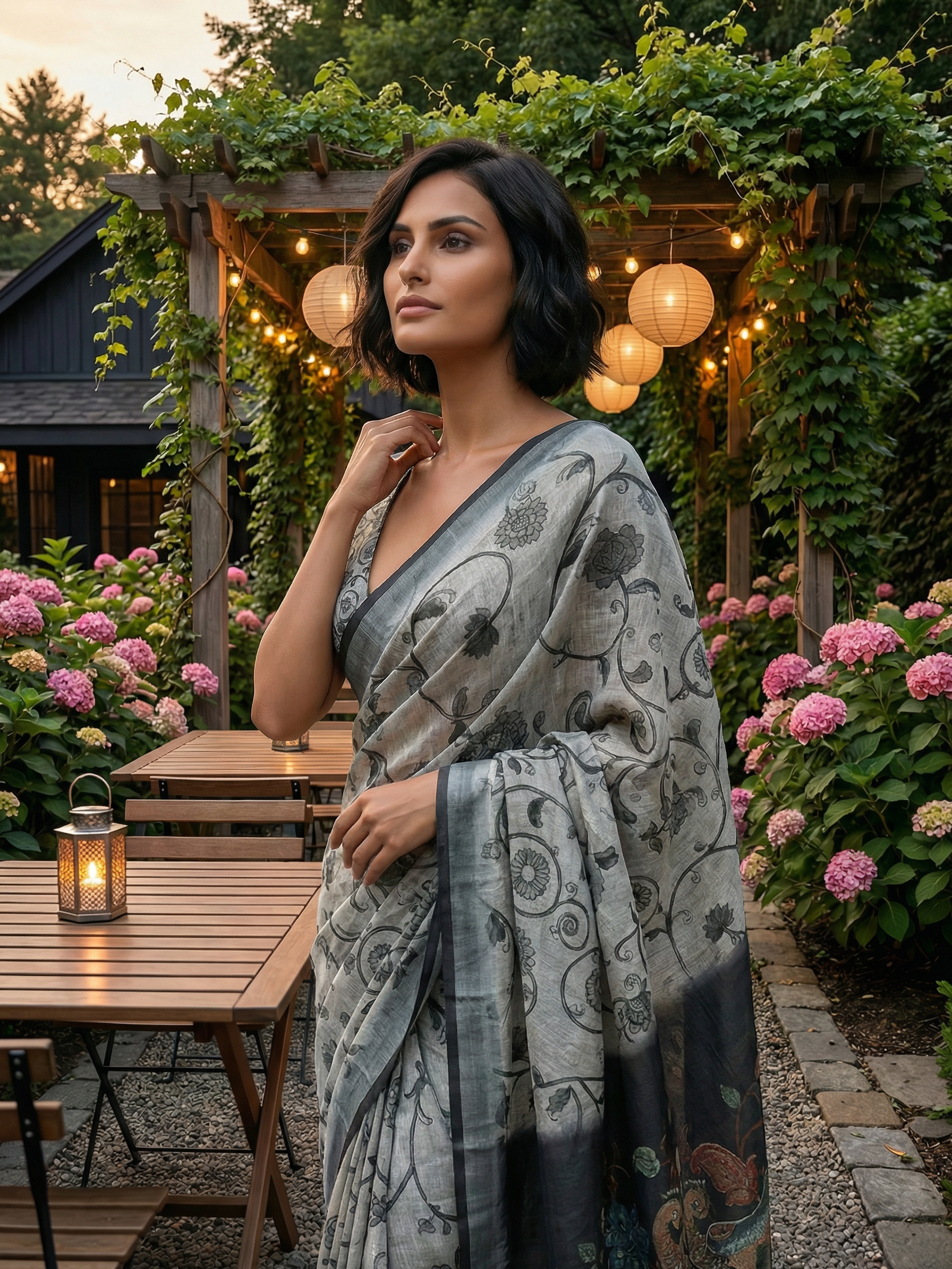 Raina Grey Saree
