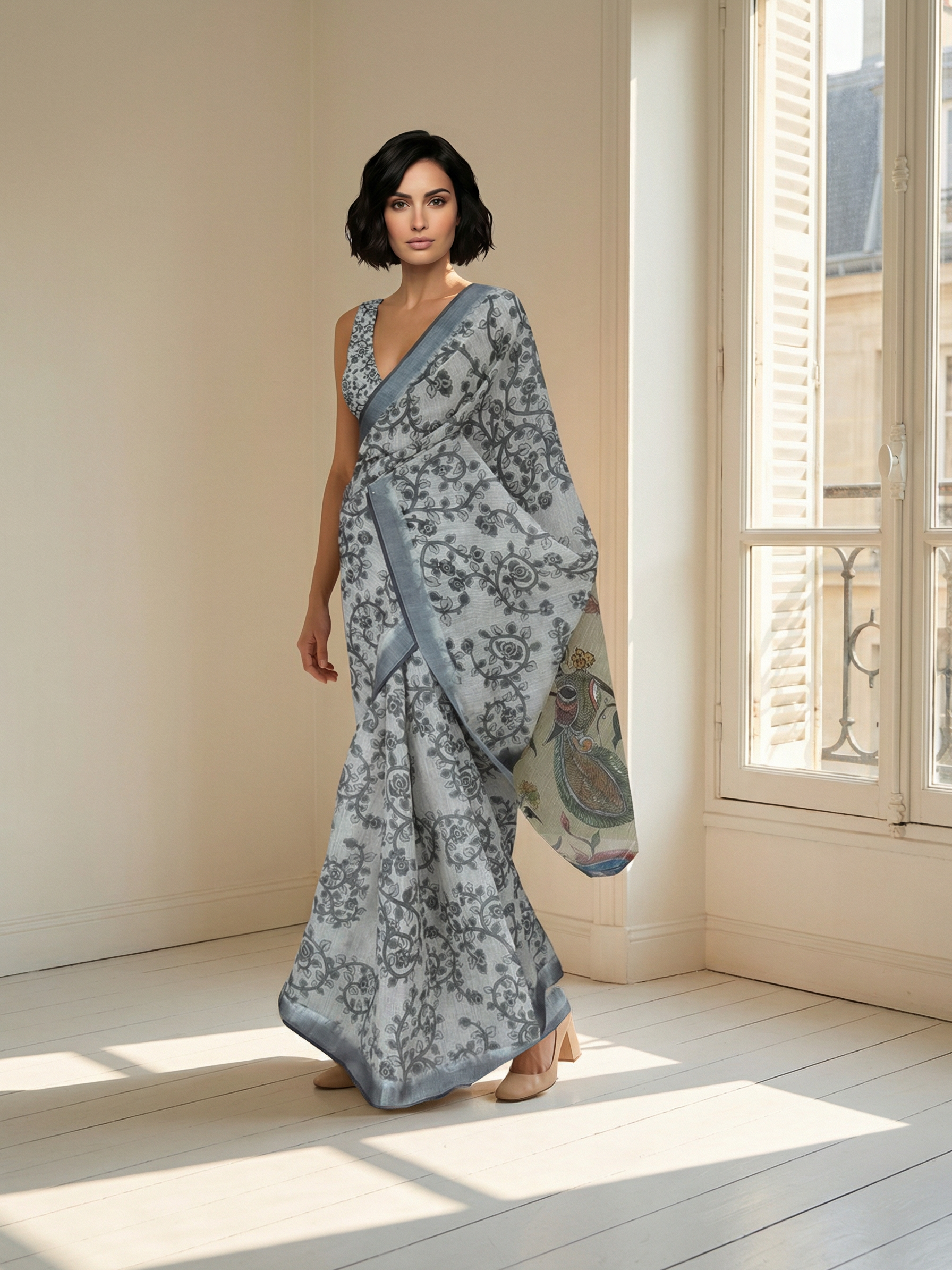 Kriti Grey Saree