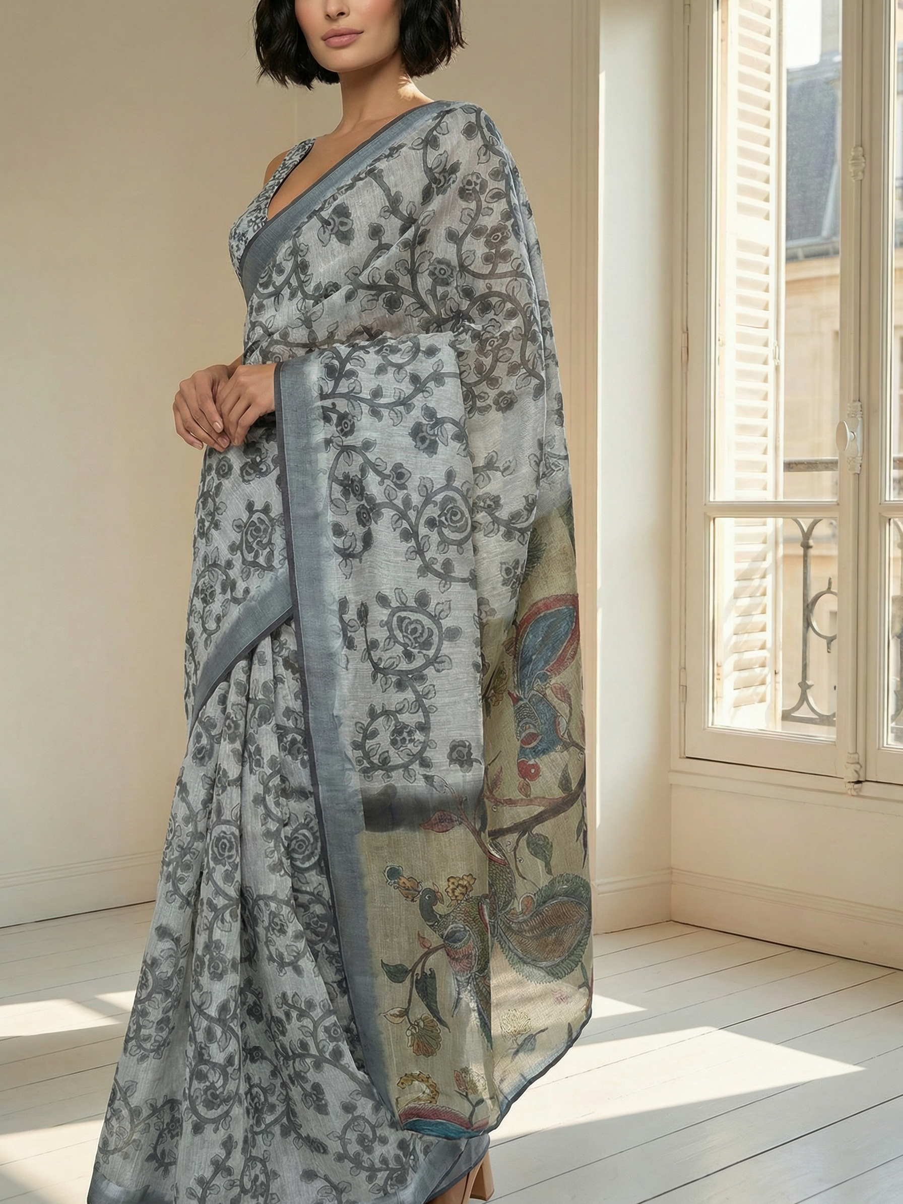 Kriti Grey Saree