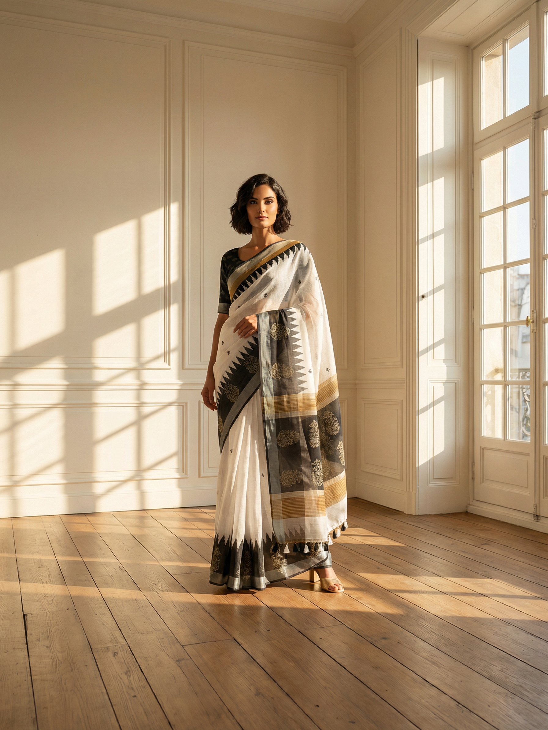 Lina white saree