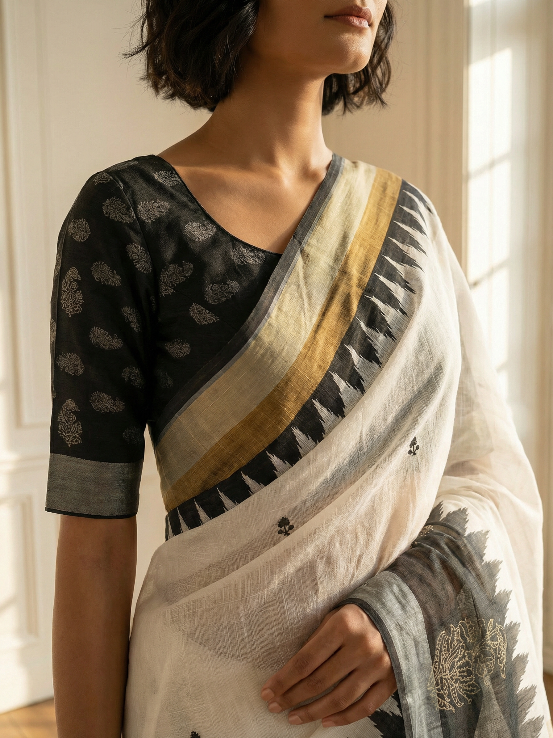 Lina white saree