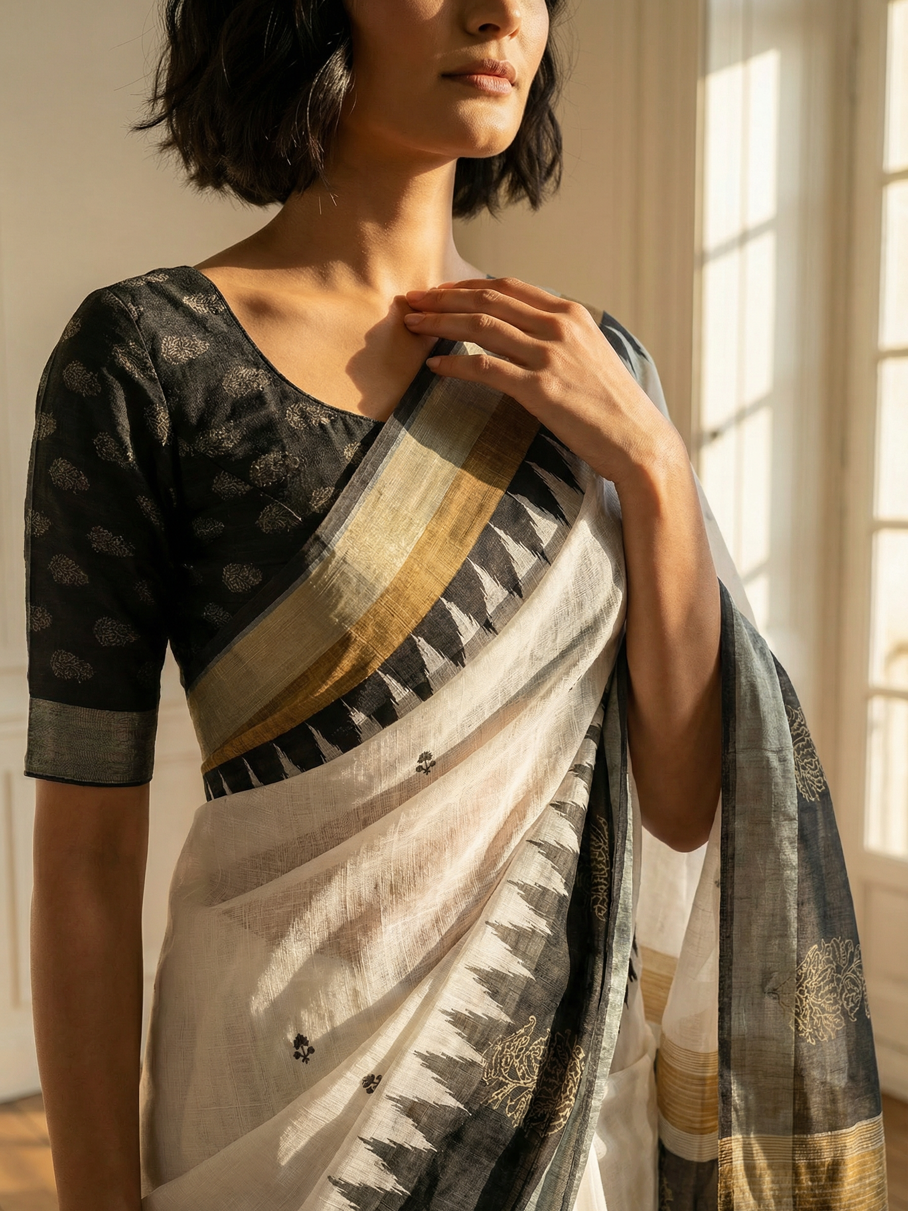 Lina white saree