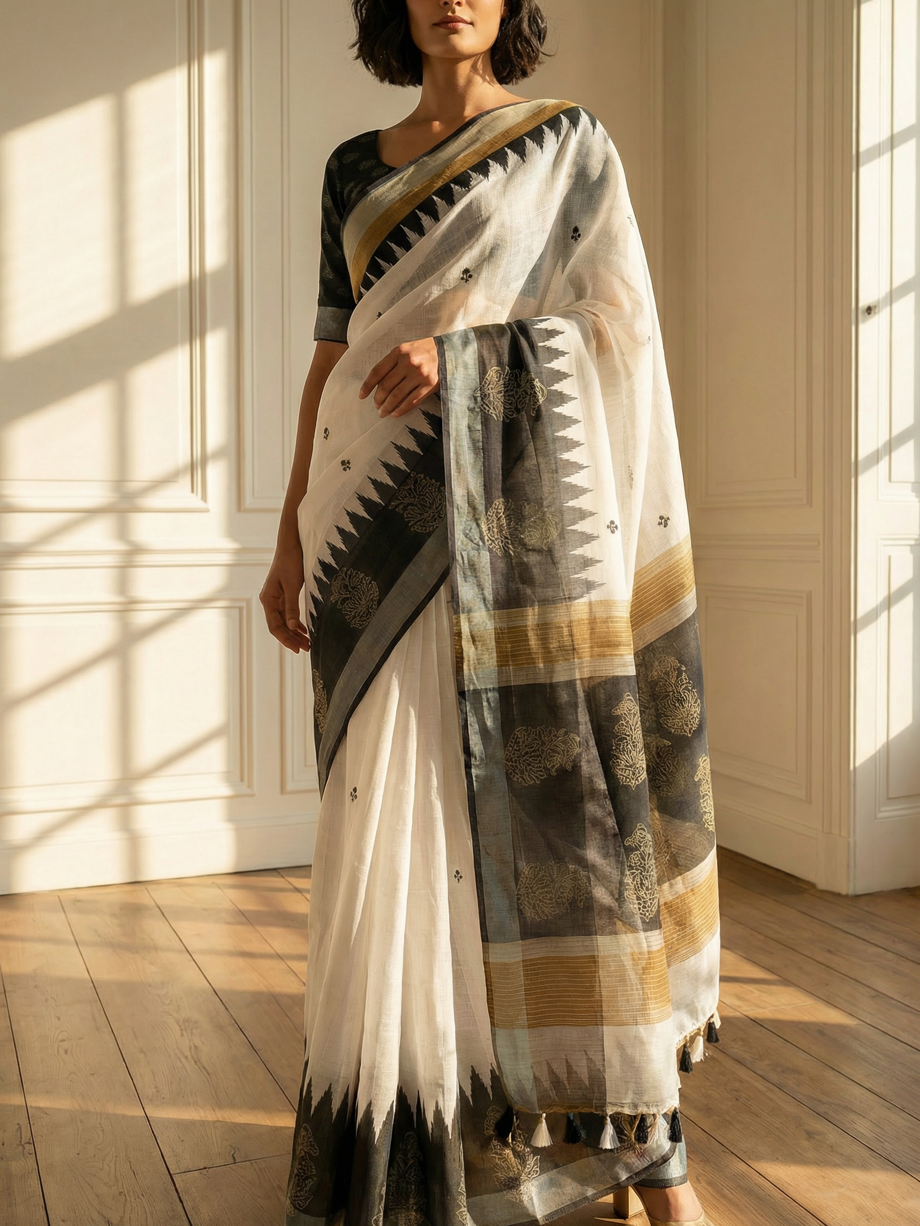 Lina white saree