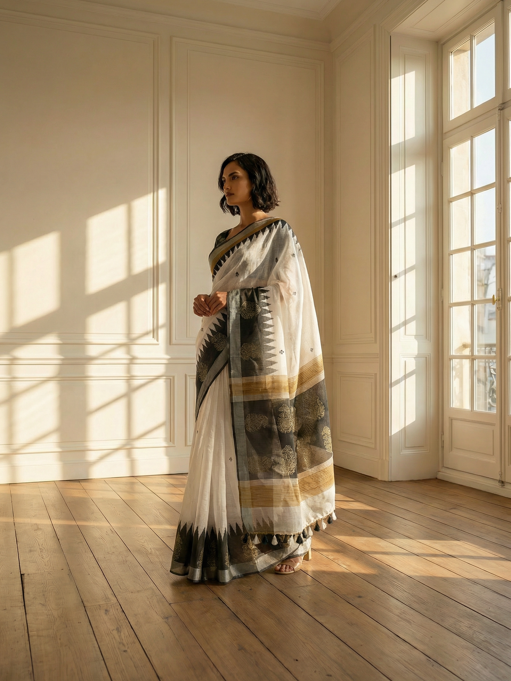 Lina white saree