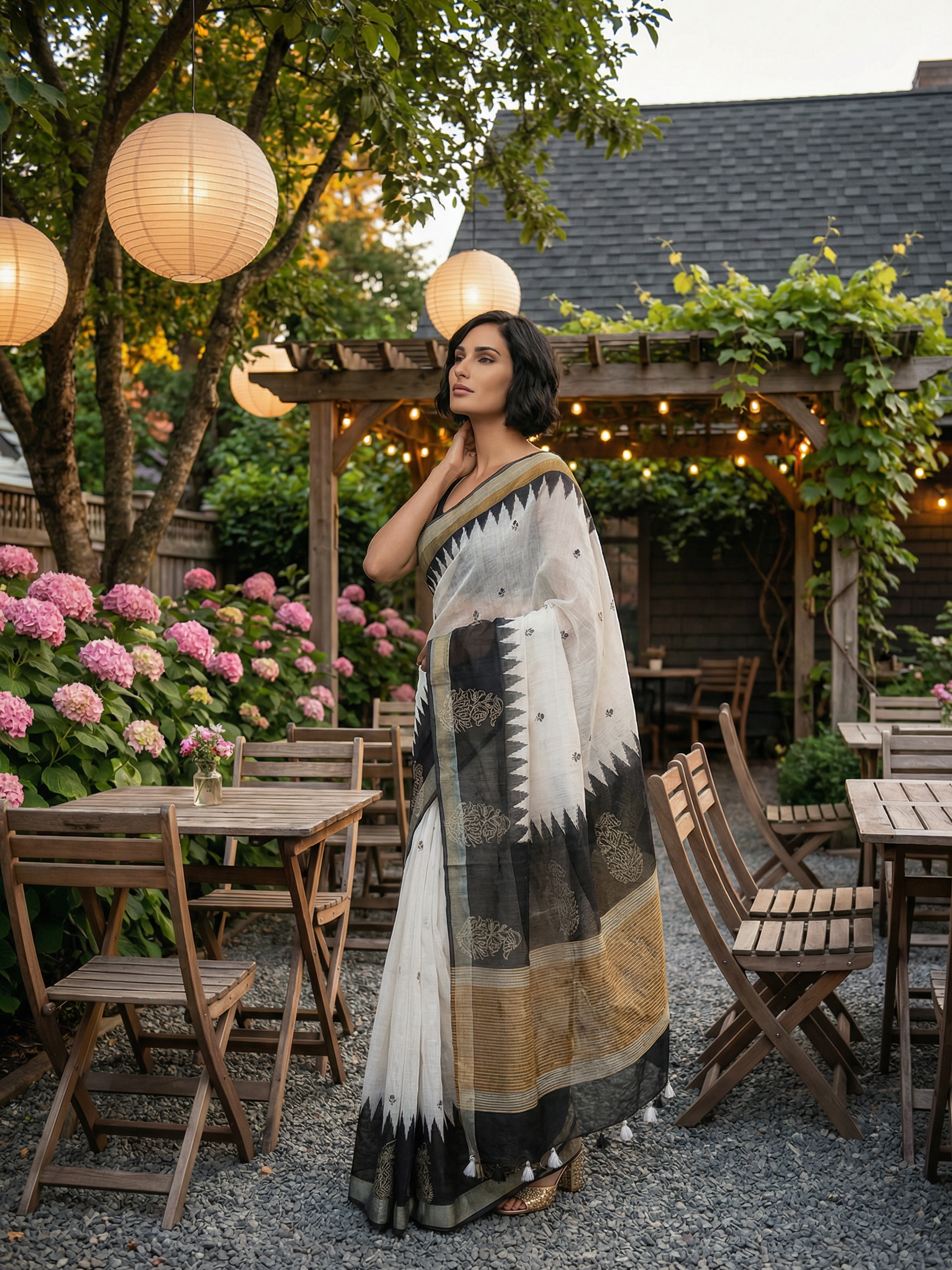 Lina white saree