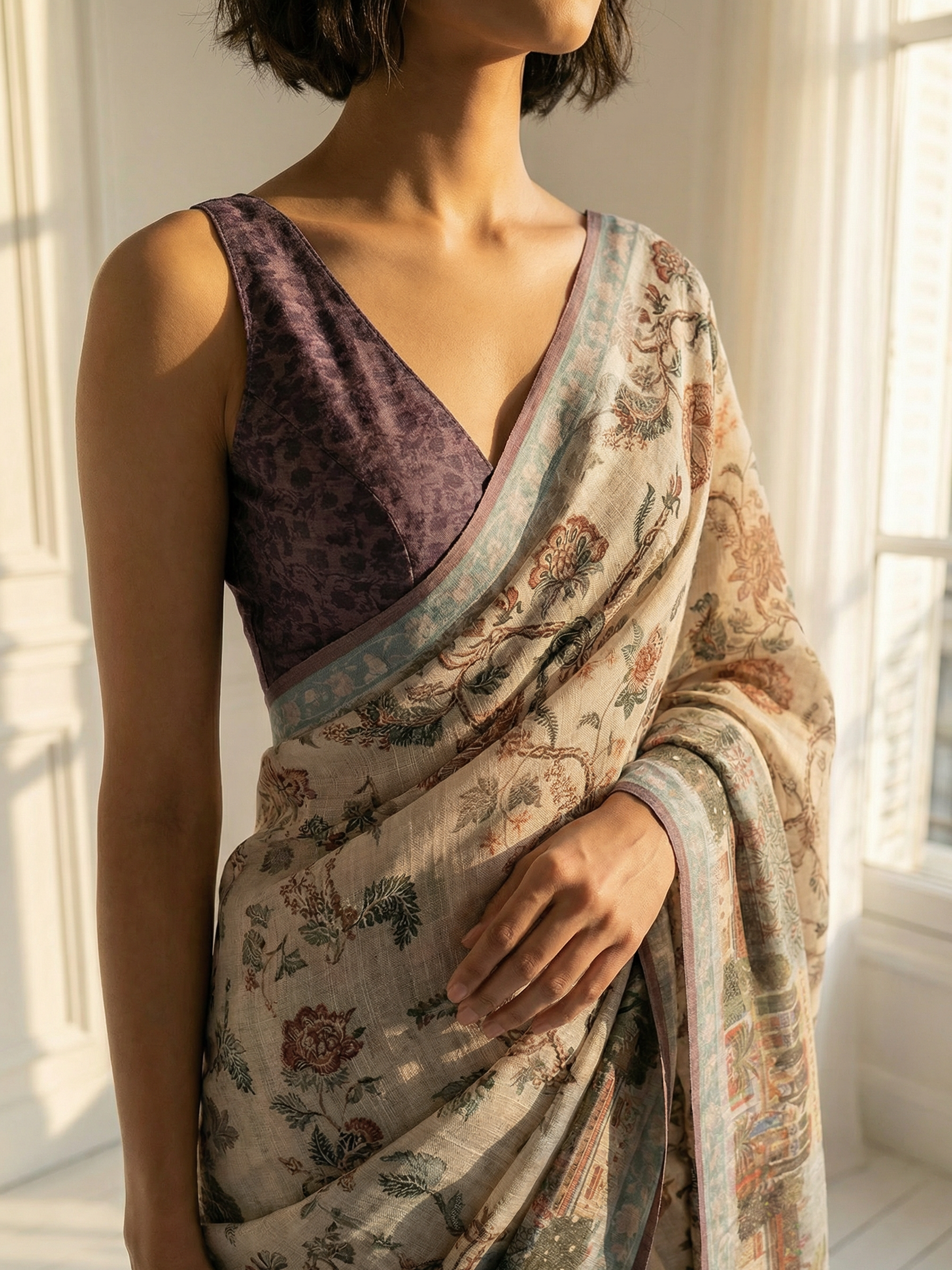 Juhi Beige Saree