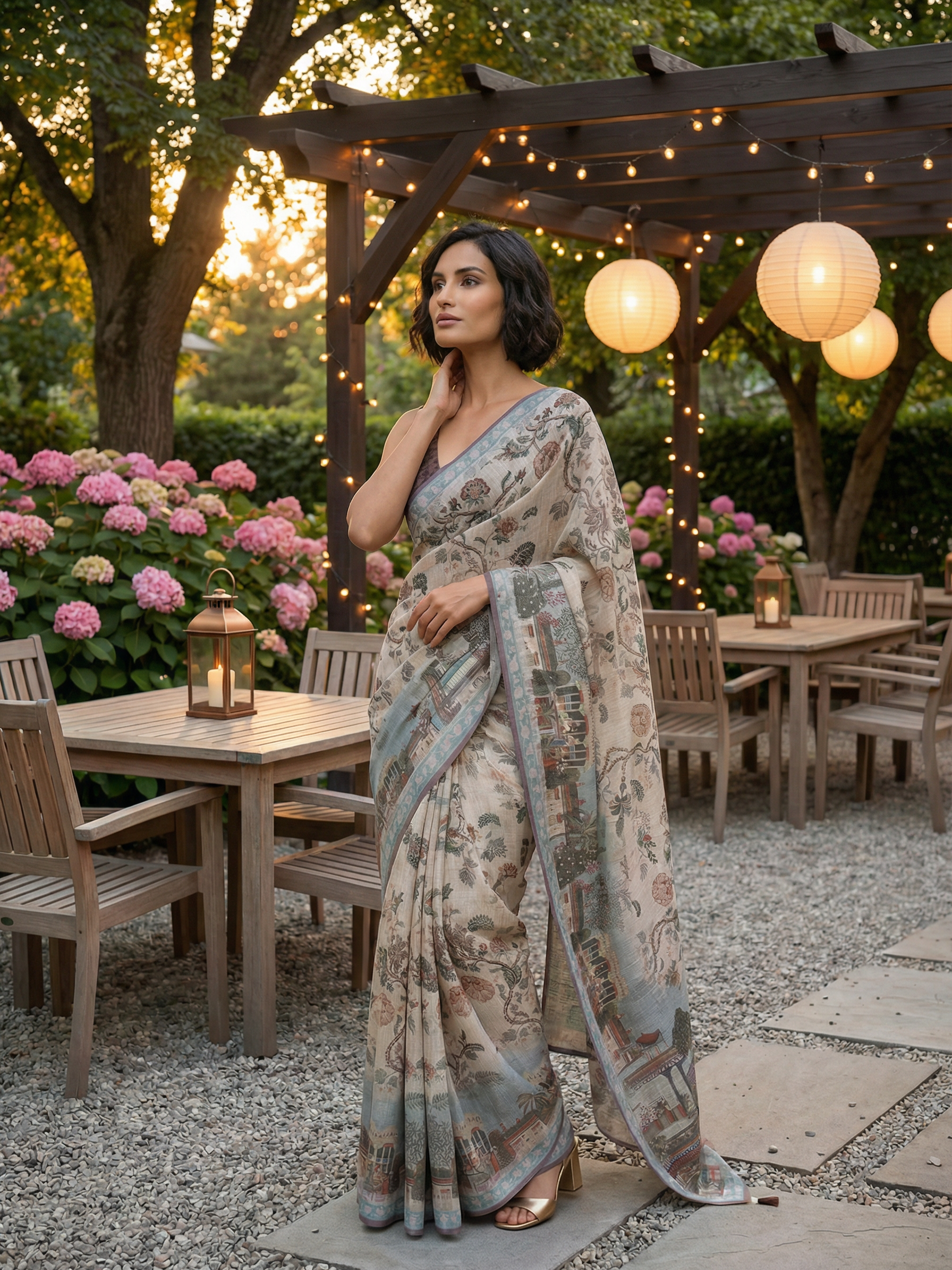 Juhi Beige Saree
