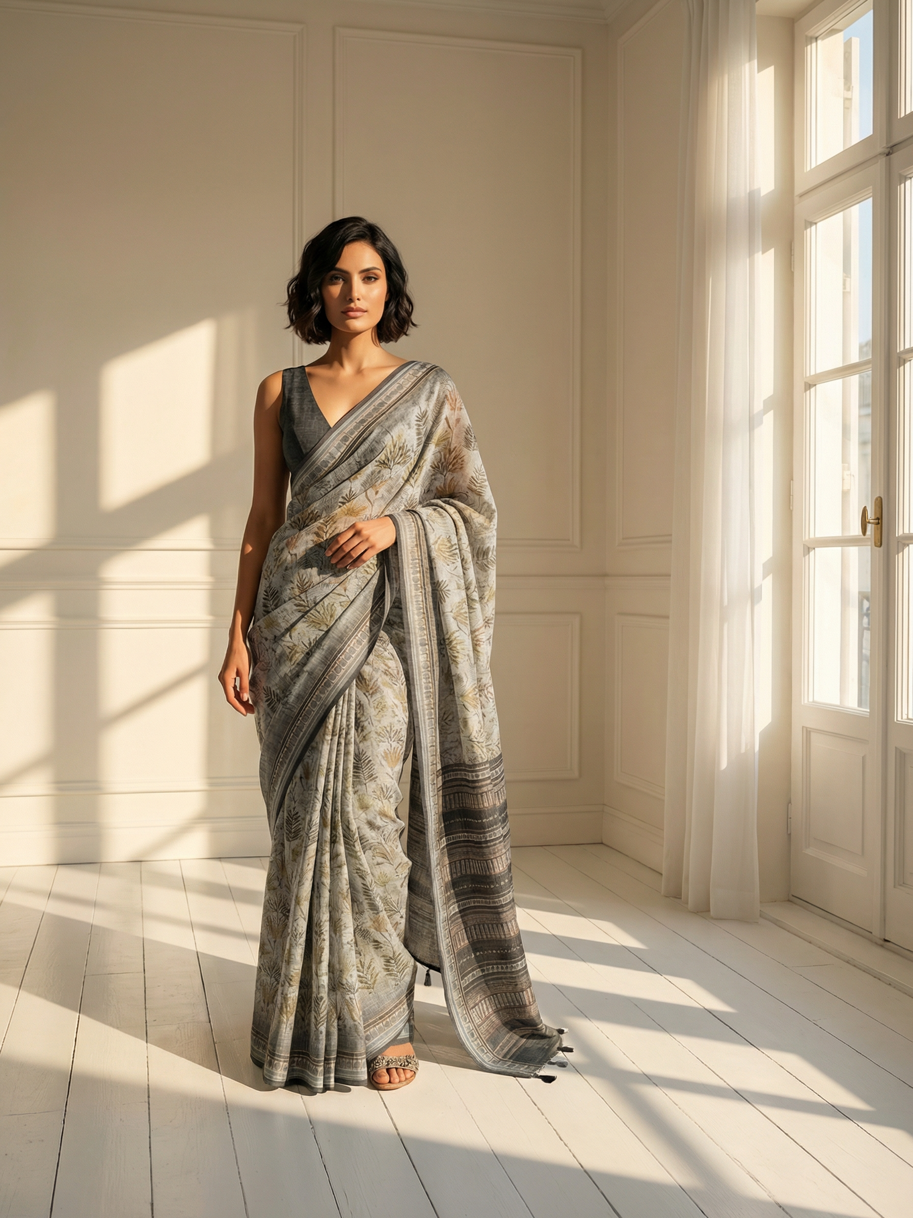 Aaliya Grey Saree