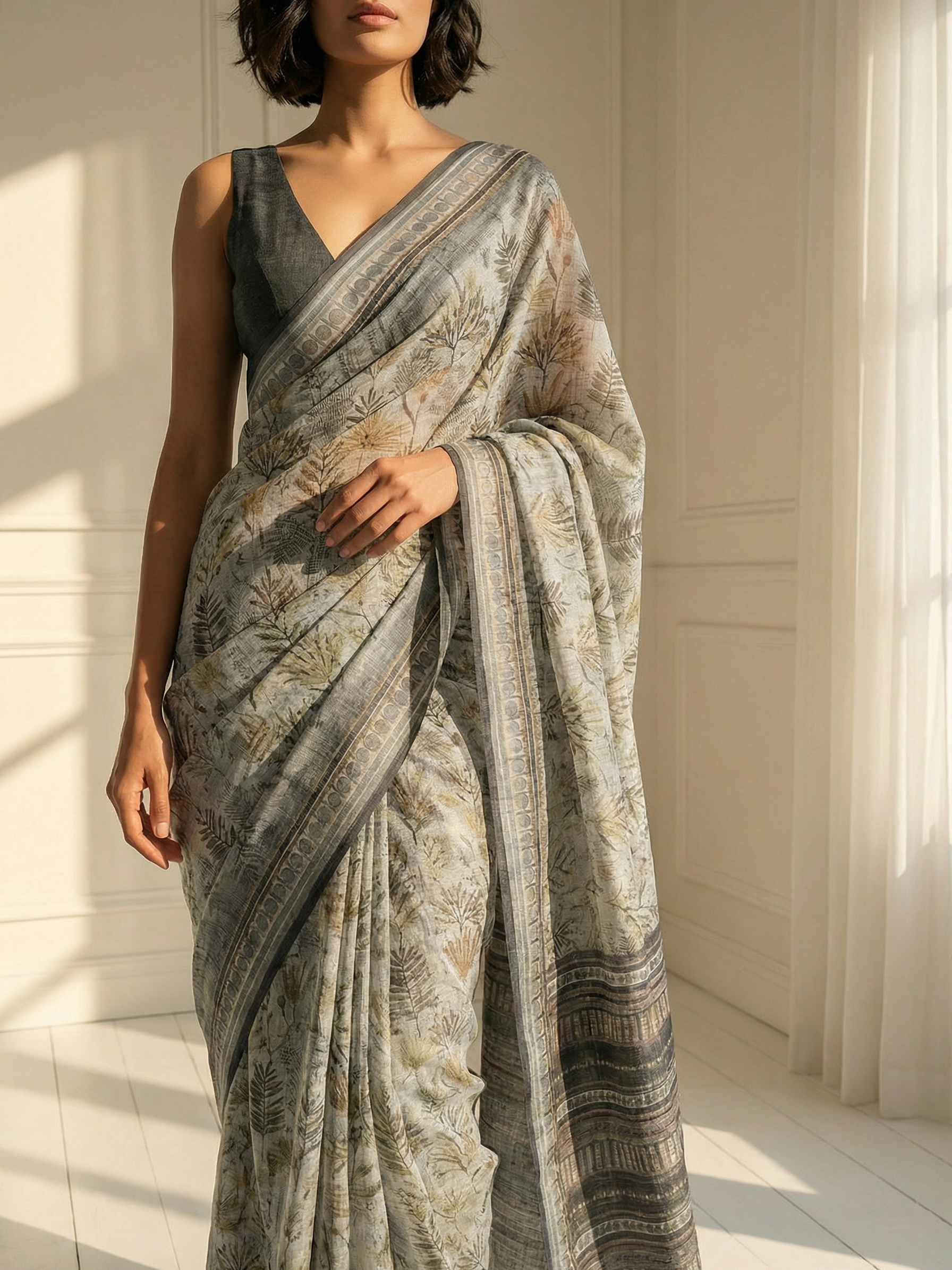 Aaliya Grey Saree