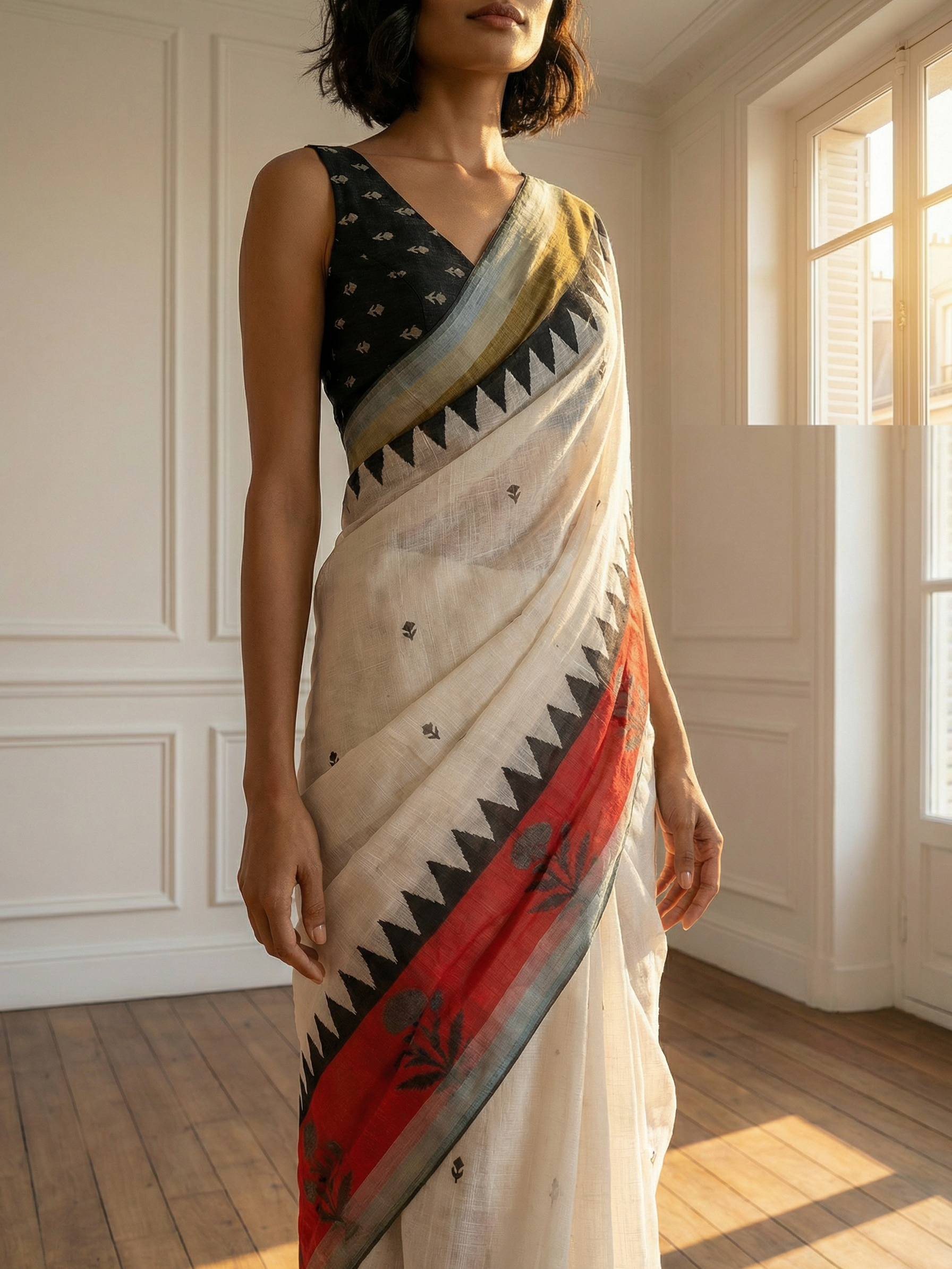 Maya White Saree