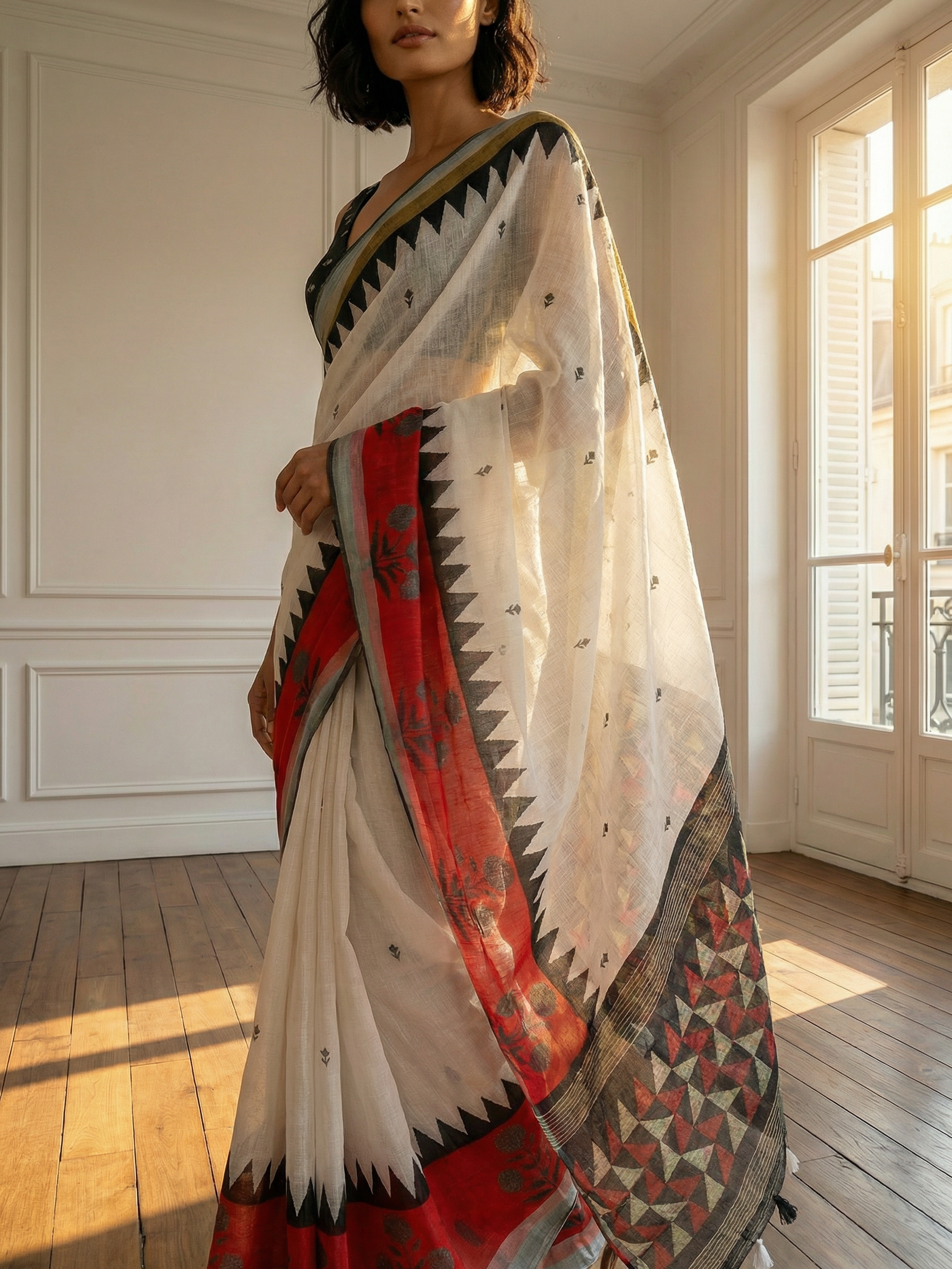 Maya White Saree