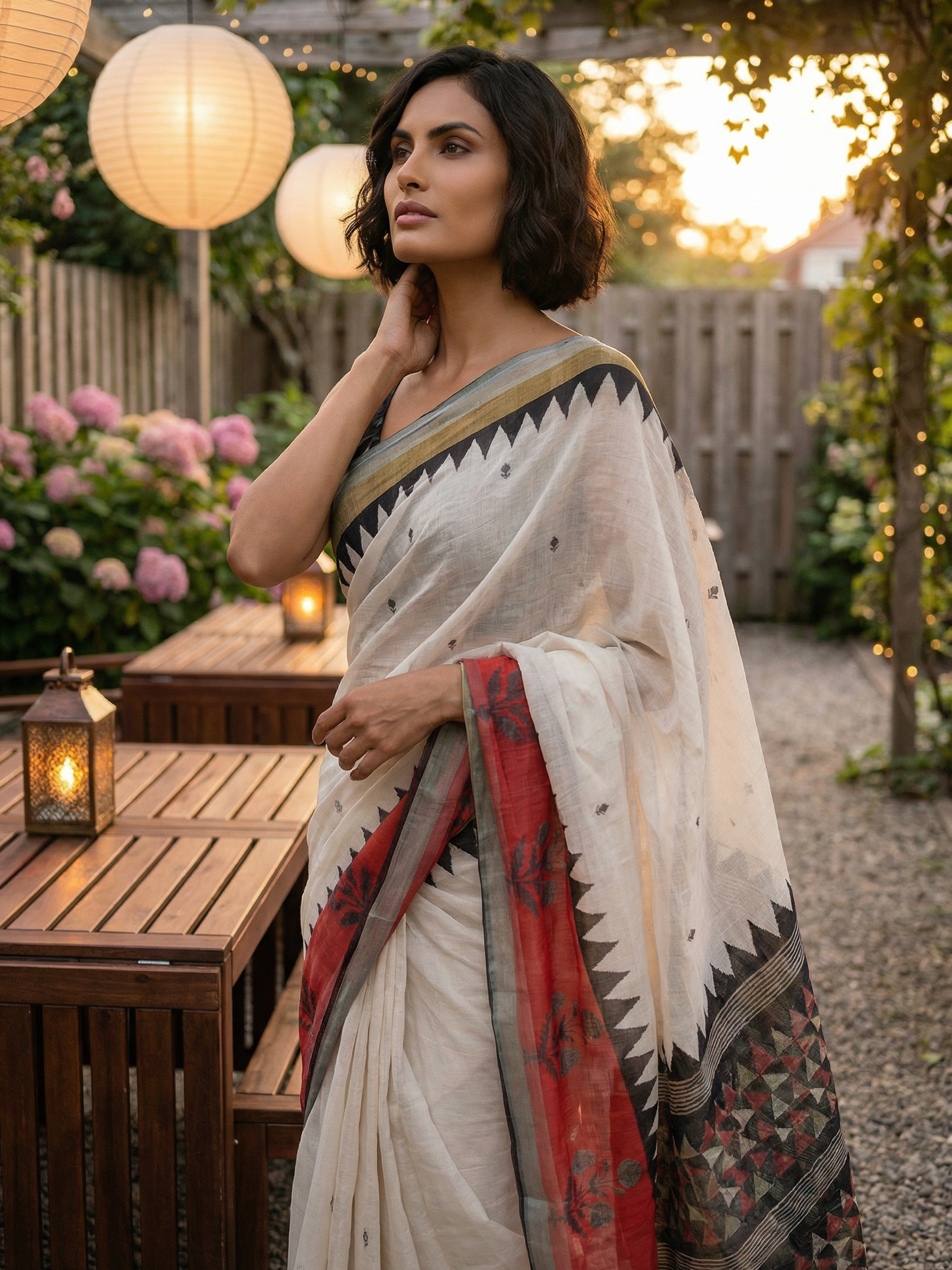 Maya White Saree