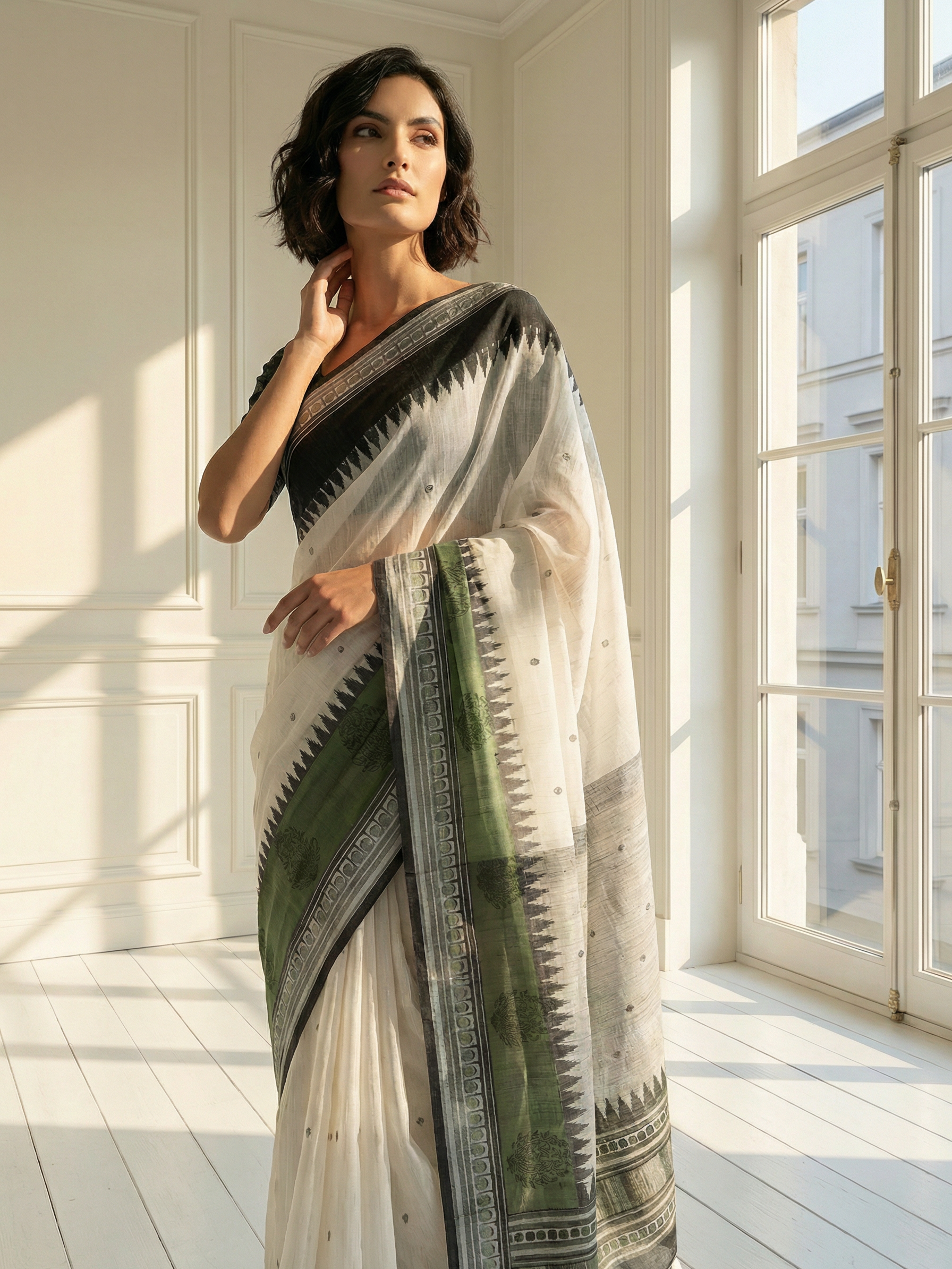Saanvi White Saree