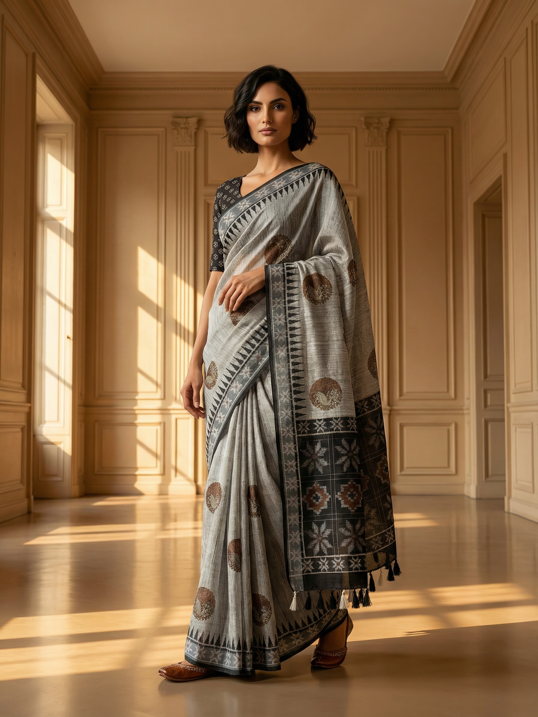 Gauri Grey Saree