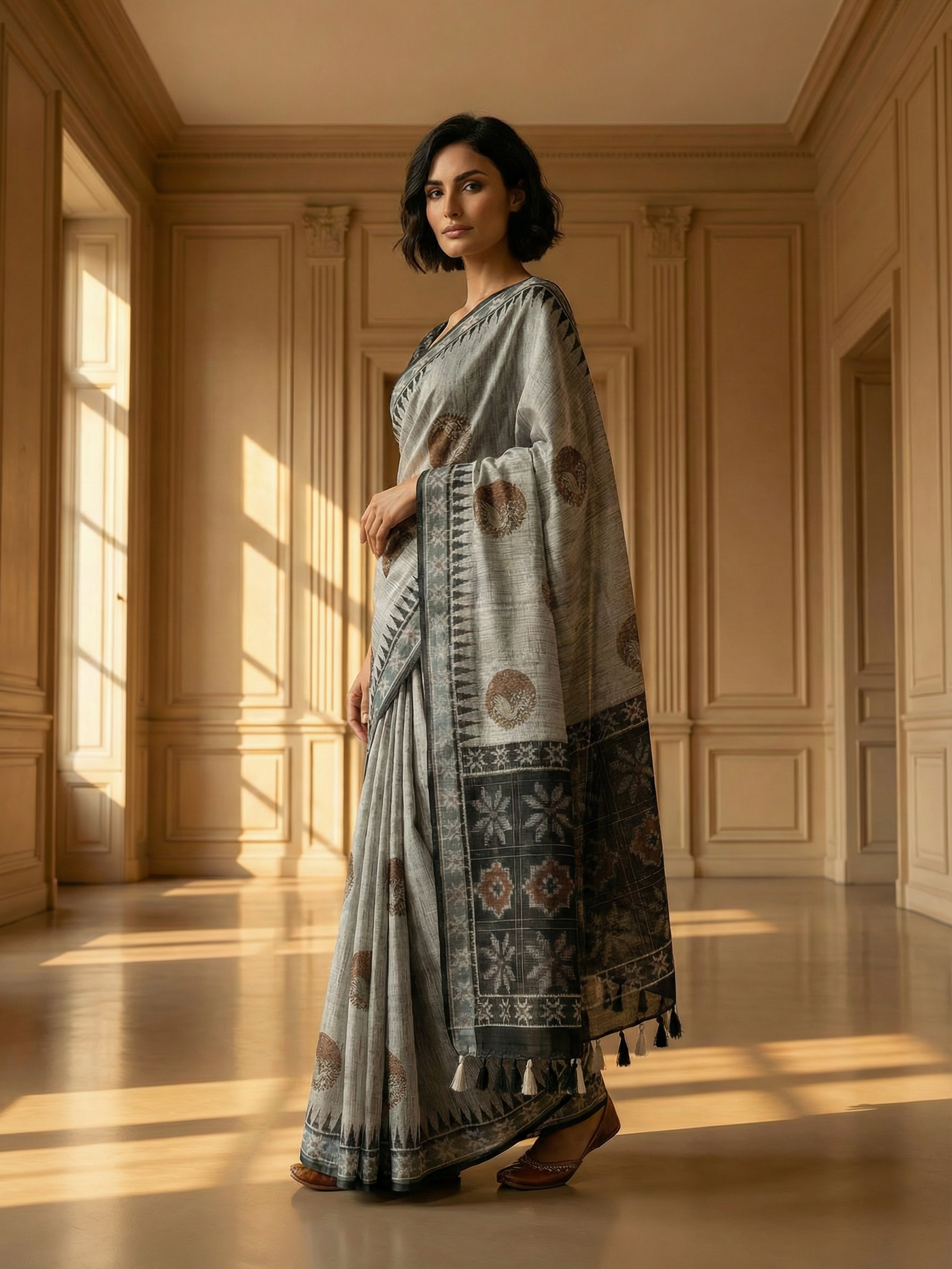 Gauri Grey Saree