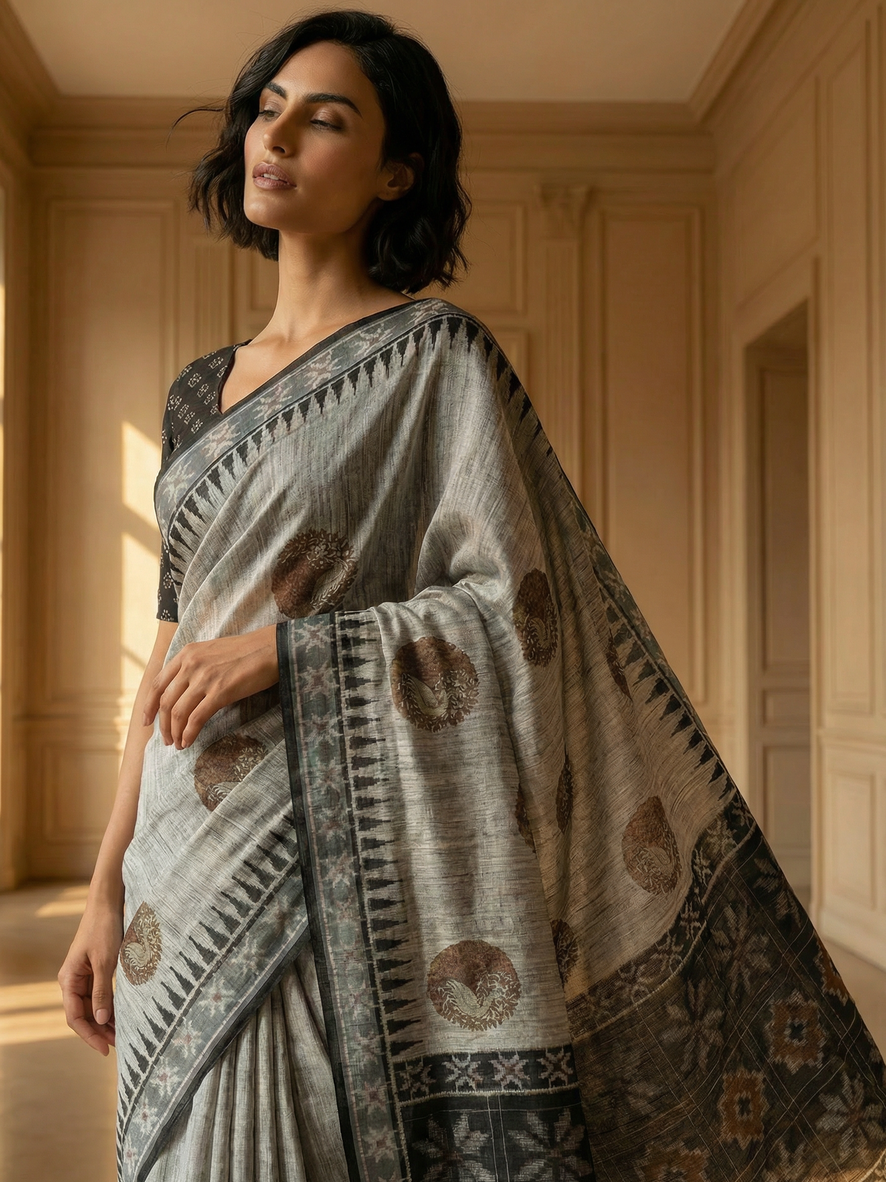 Gauri Grey Saree