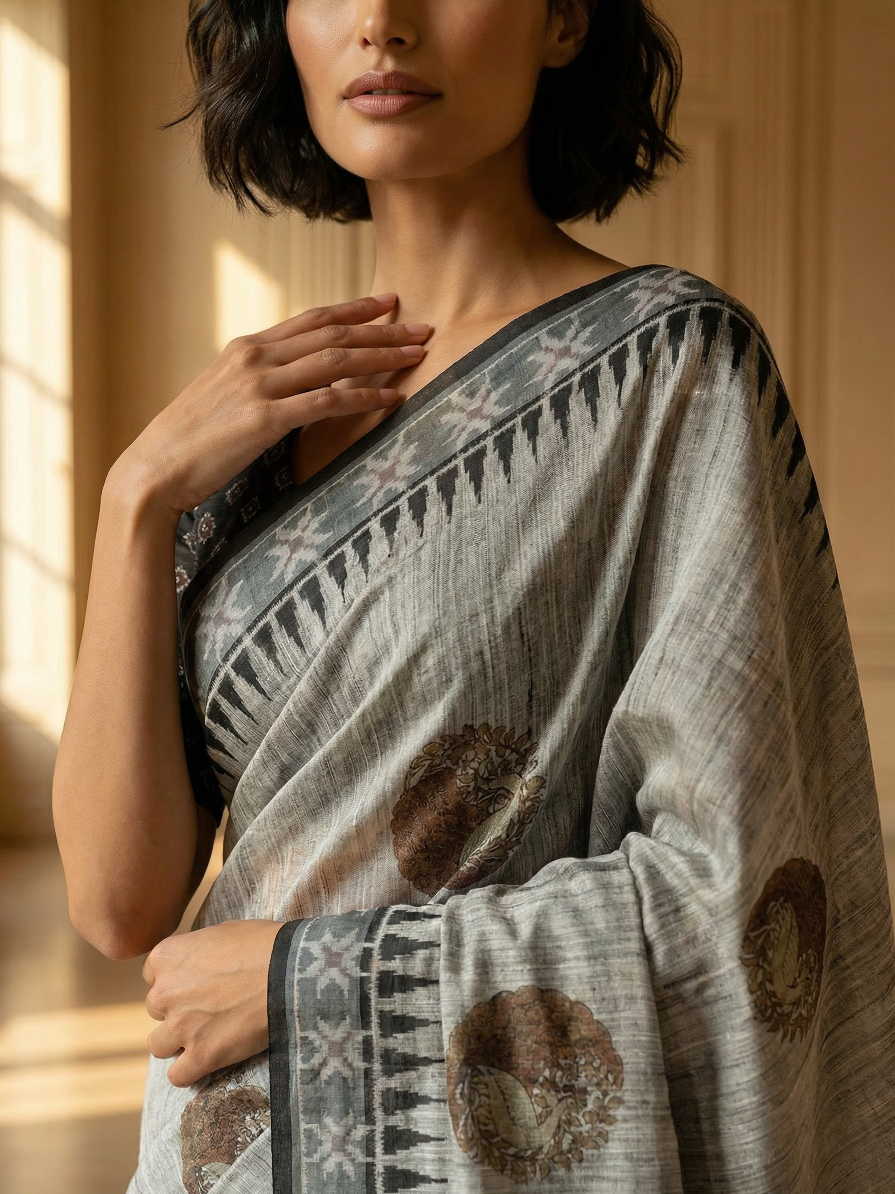 Gauri Grey Saree